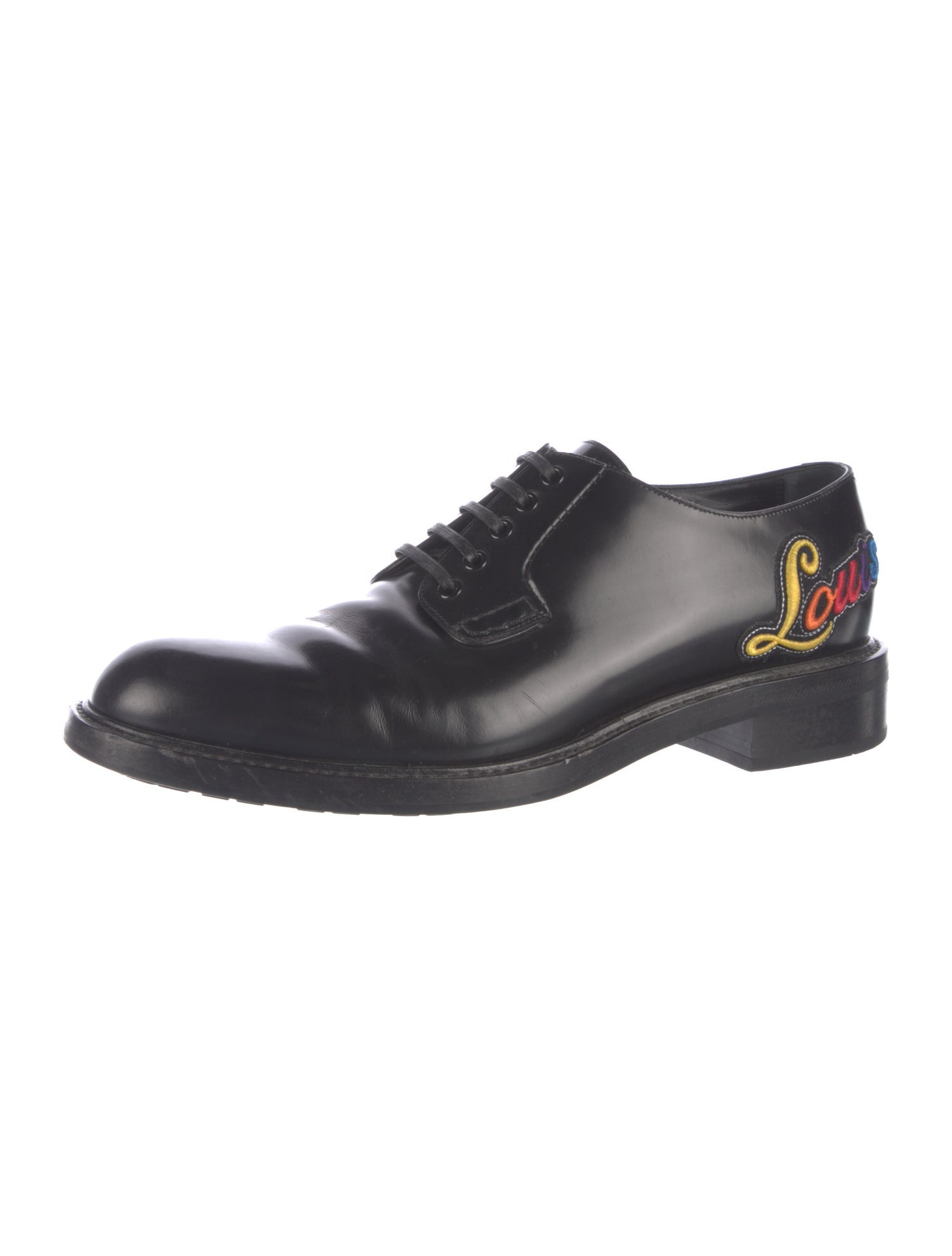 Louis Vuitton Leather Graphic Print Derby Shoes