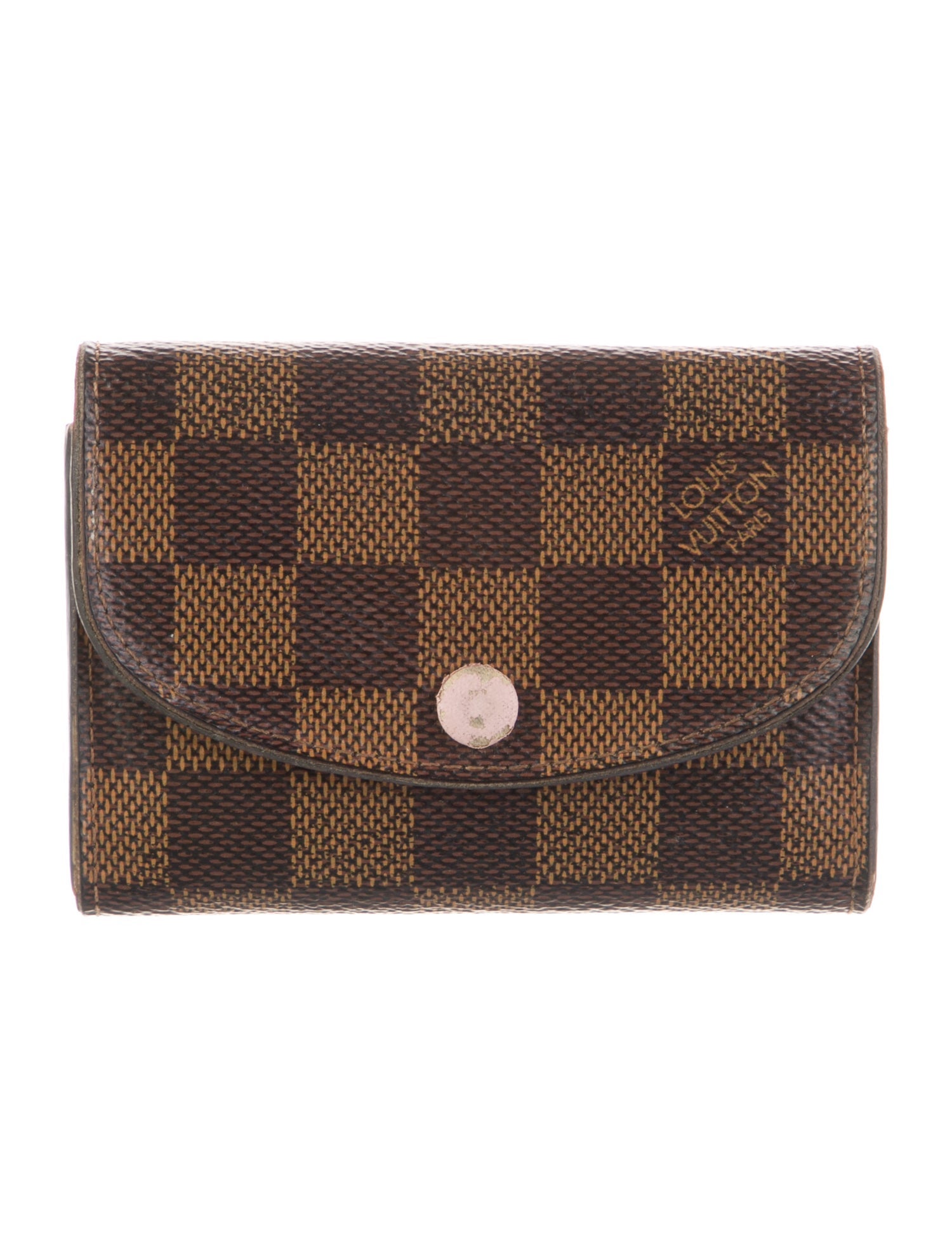 Louis Vuitton Damier Ebene Pattern Coated Canvas Rosalie Coin Purse
