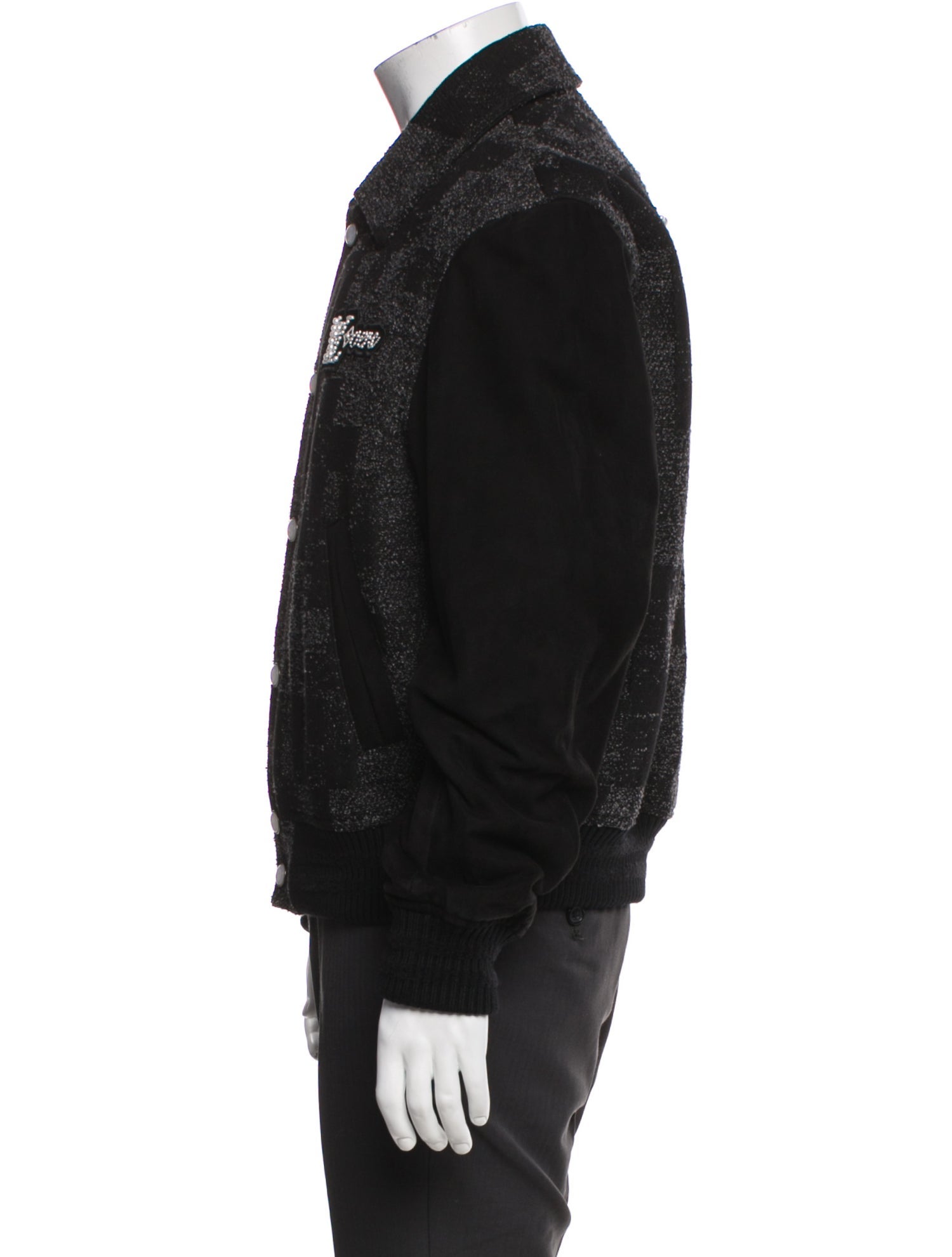 Louis Vuitton 2025 Pearl Embroidered Baseball Denim Jacket w/ Tags