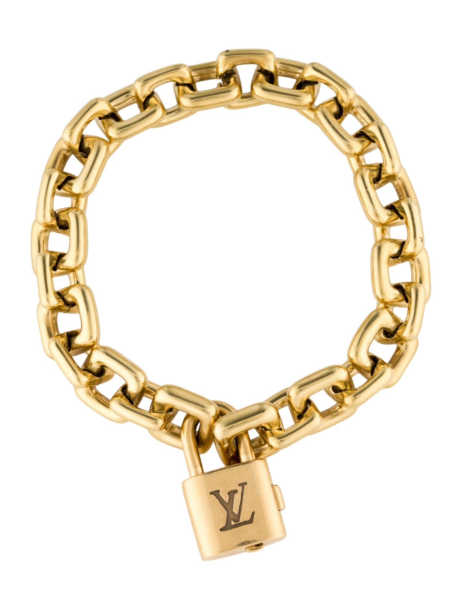 Louis Vuitton 18K Padlock Charm Bracelet