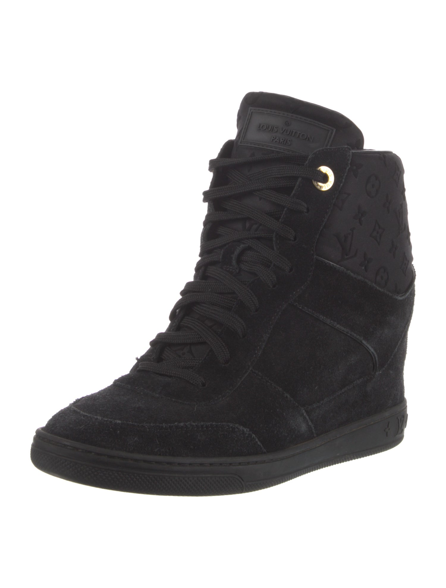 Louis Vuitton LV Monogram Suede Wedge Sneakers