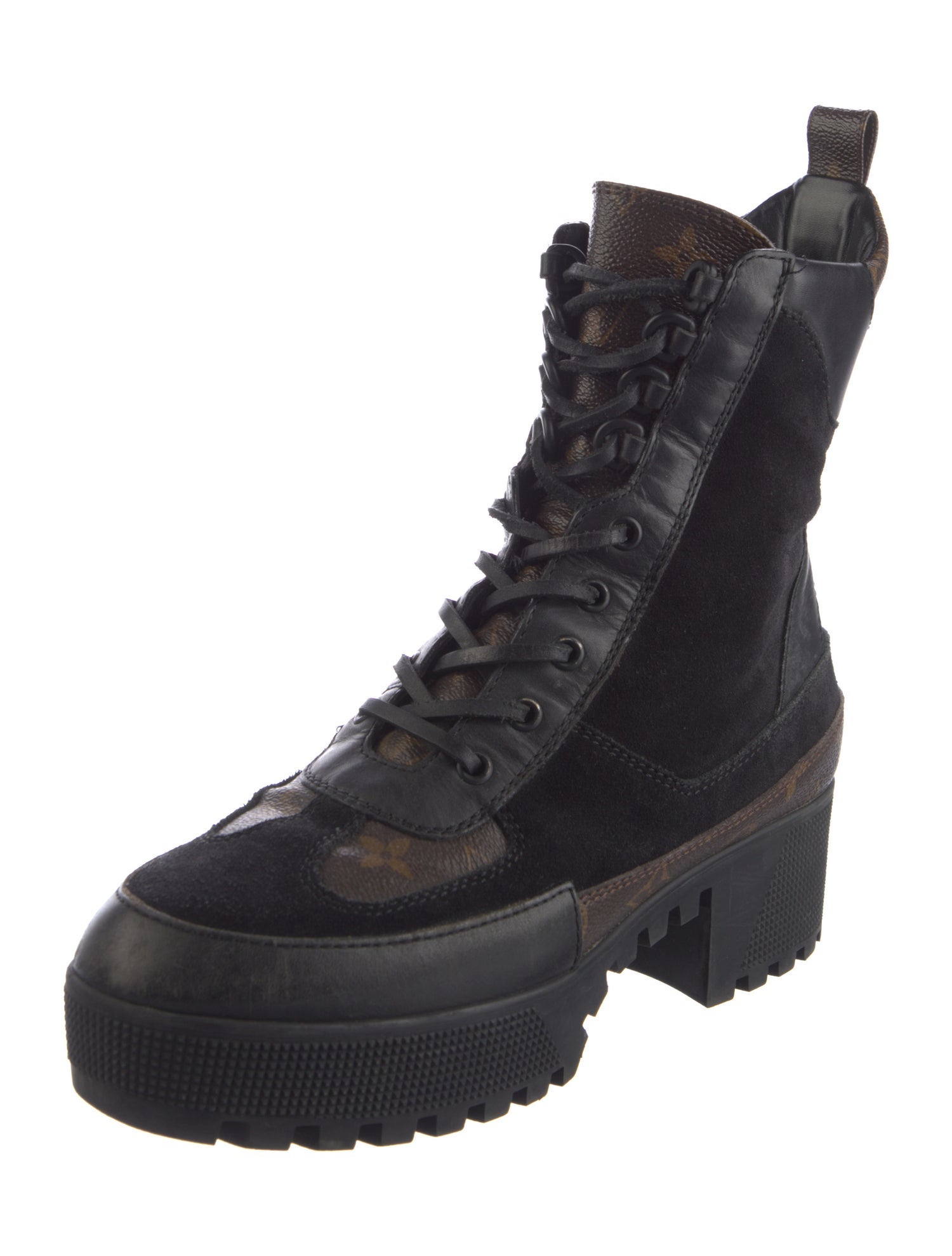 Louis Vuitton LV Monogram Suede Combat Boots