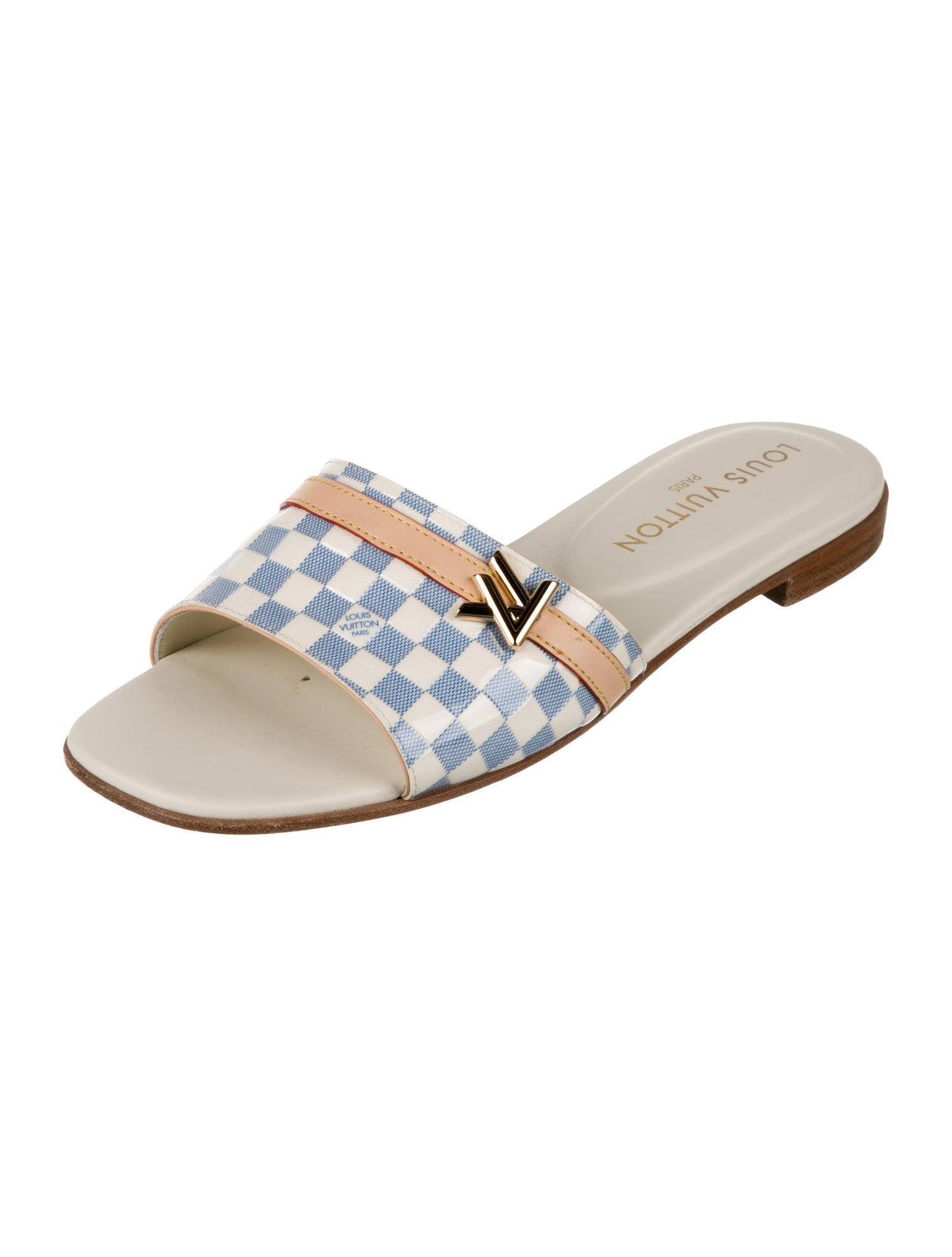 Louis Vuitton LV Monogram Leather Slides