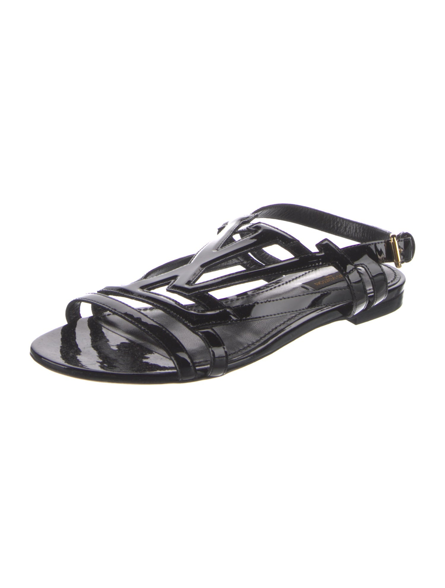 Louis Vuitton Patent Leather Slingback Sandals