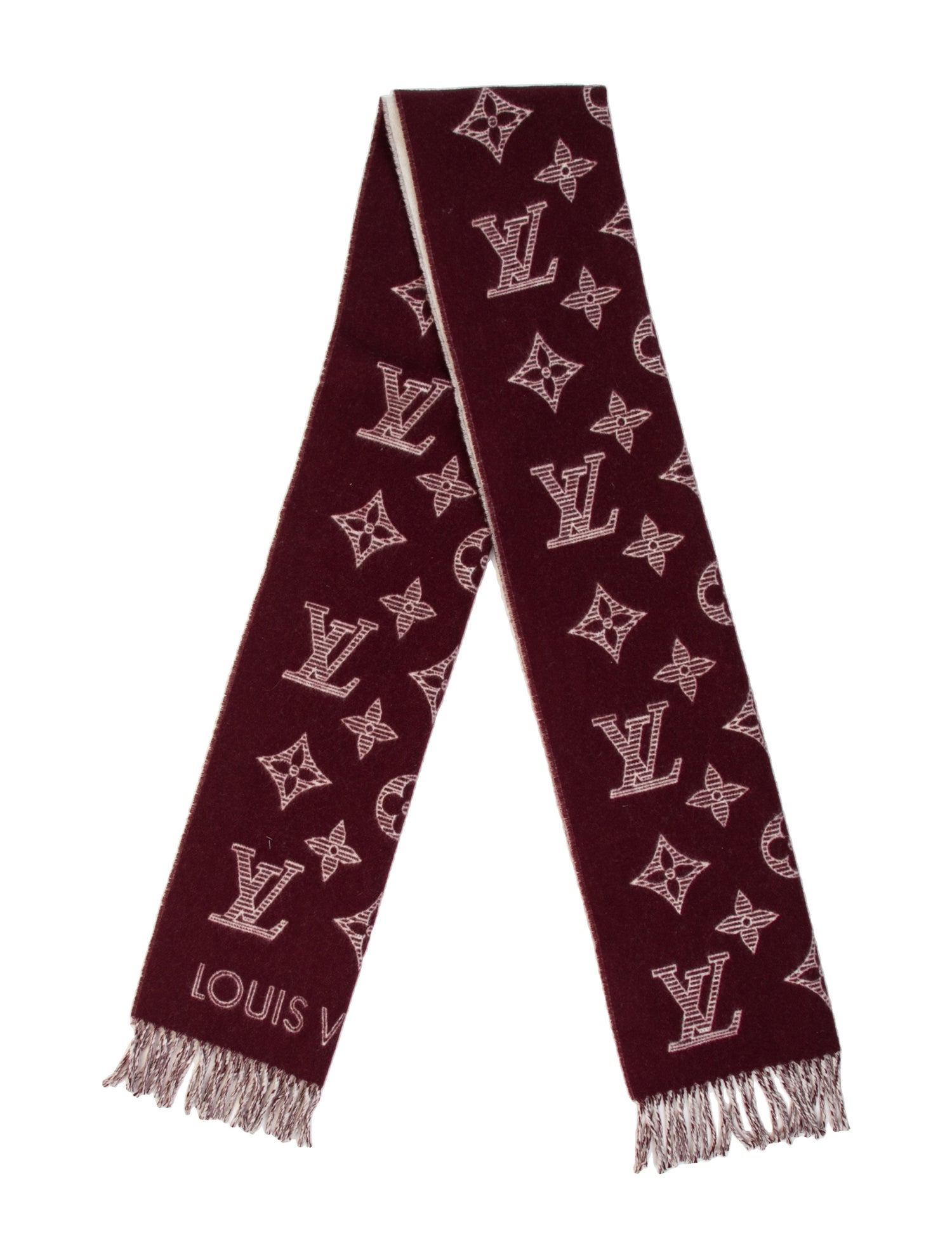 Louis Vuitton Monogram Shadow Scarf Wool Scarf