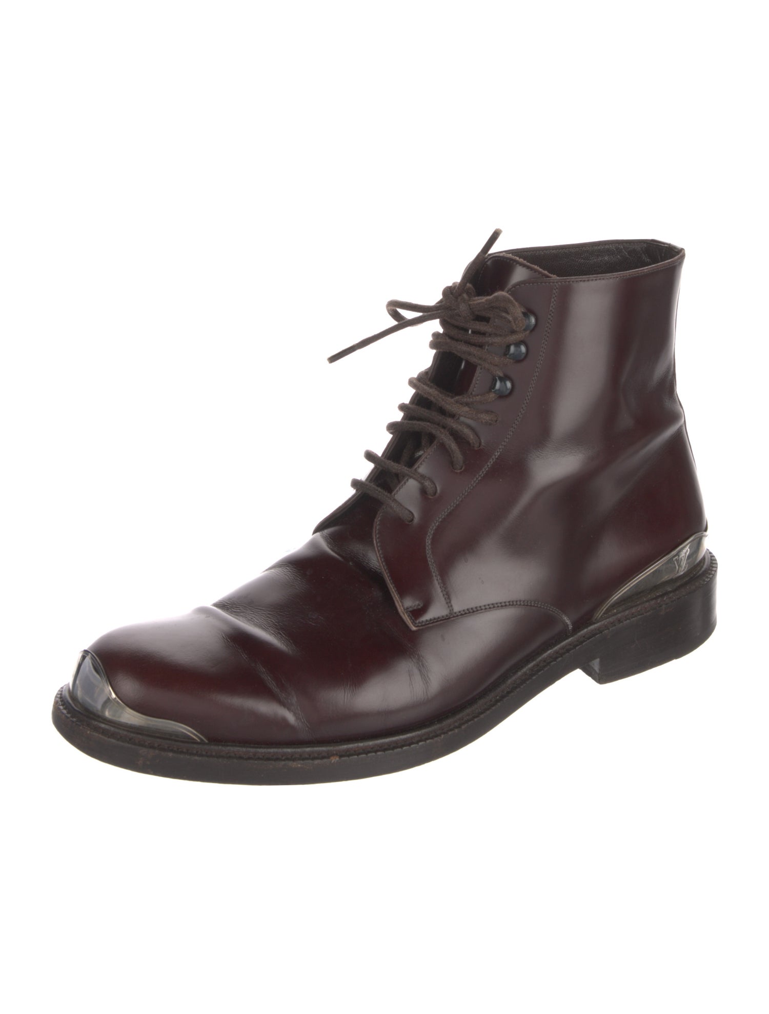 Louis Vuitton Monogram Eclipse Leather Lace-Up Boots