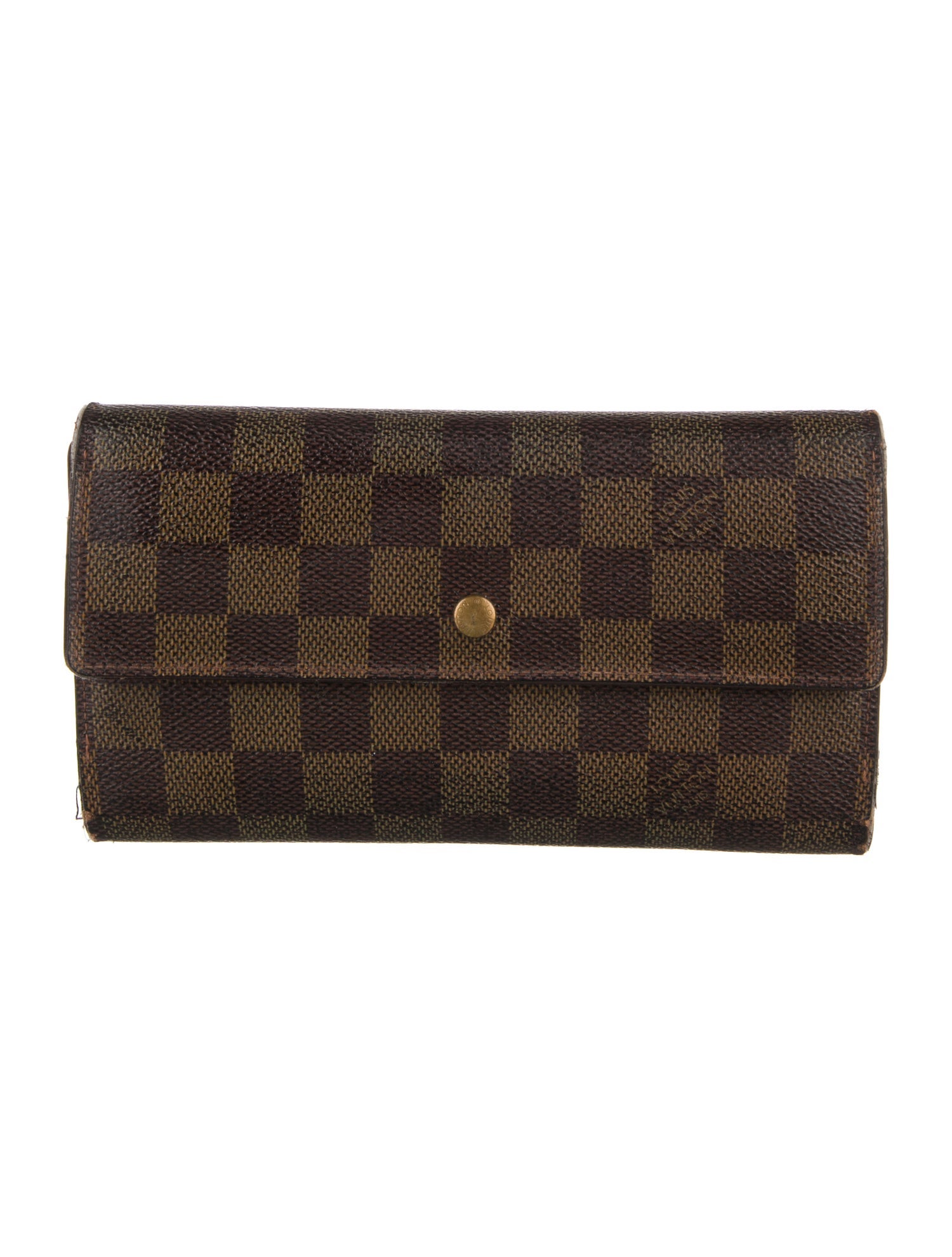 Louis Vuitton 2006 Damier Ebene Pattern Sarah Wallet