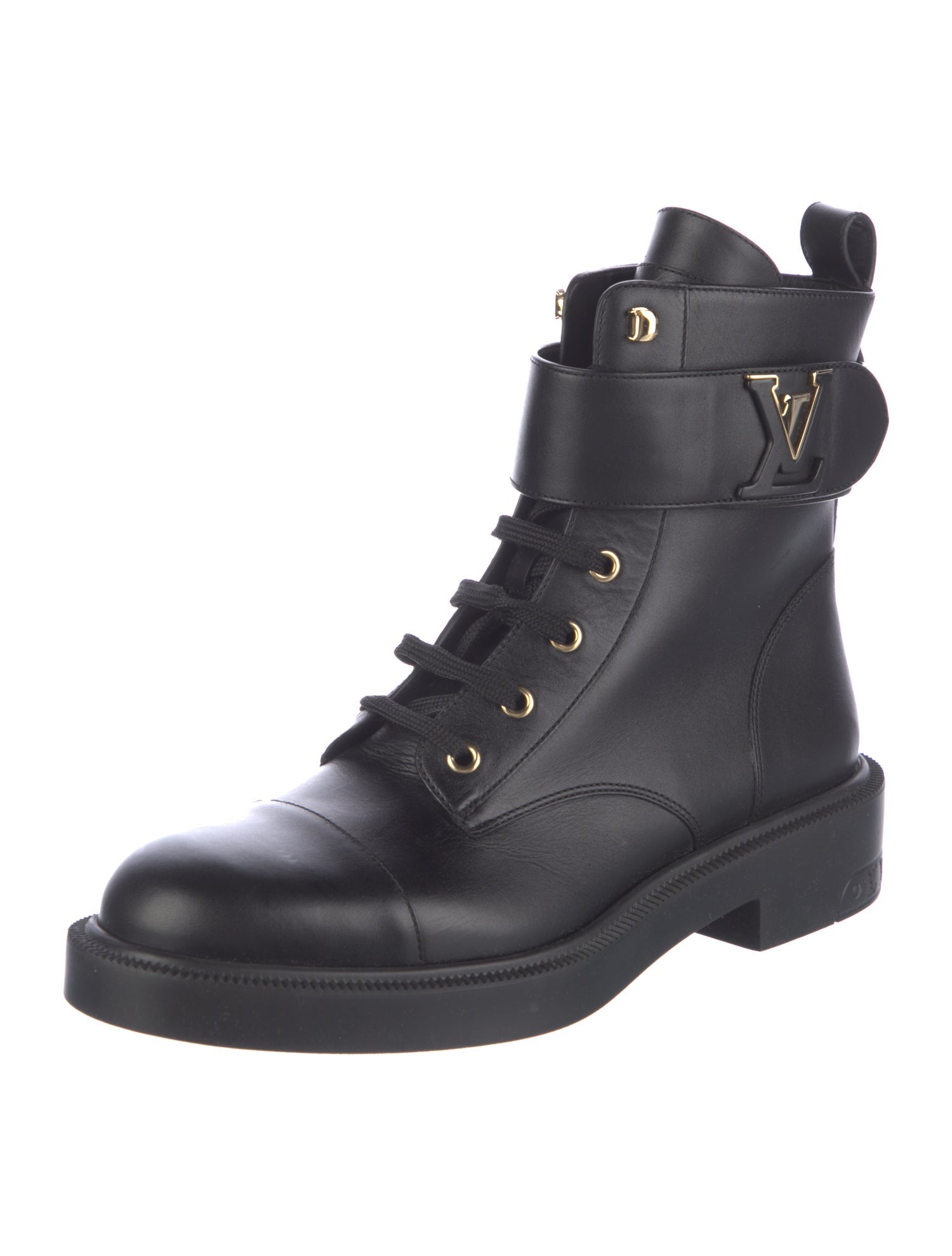 Louis Vuitton LV Monogram Leather Combat Boots