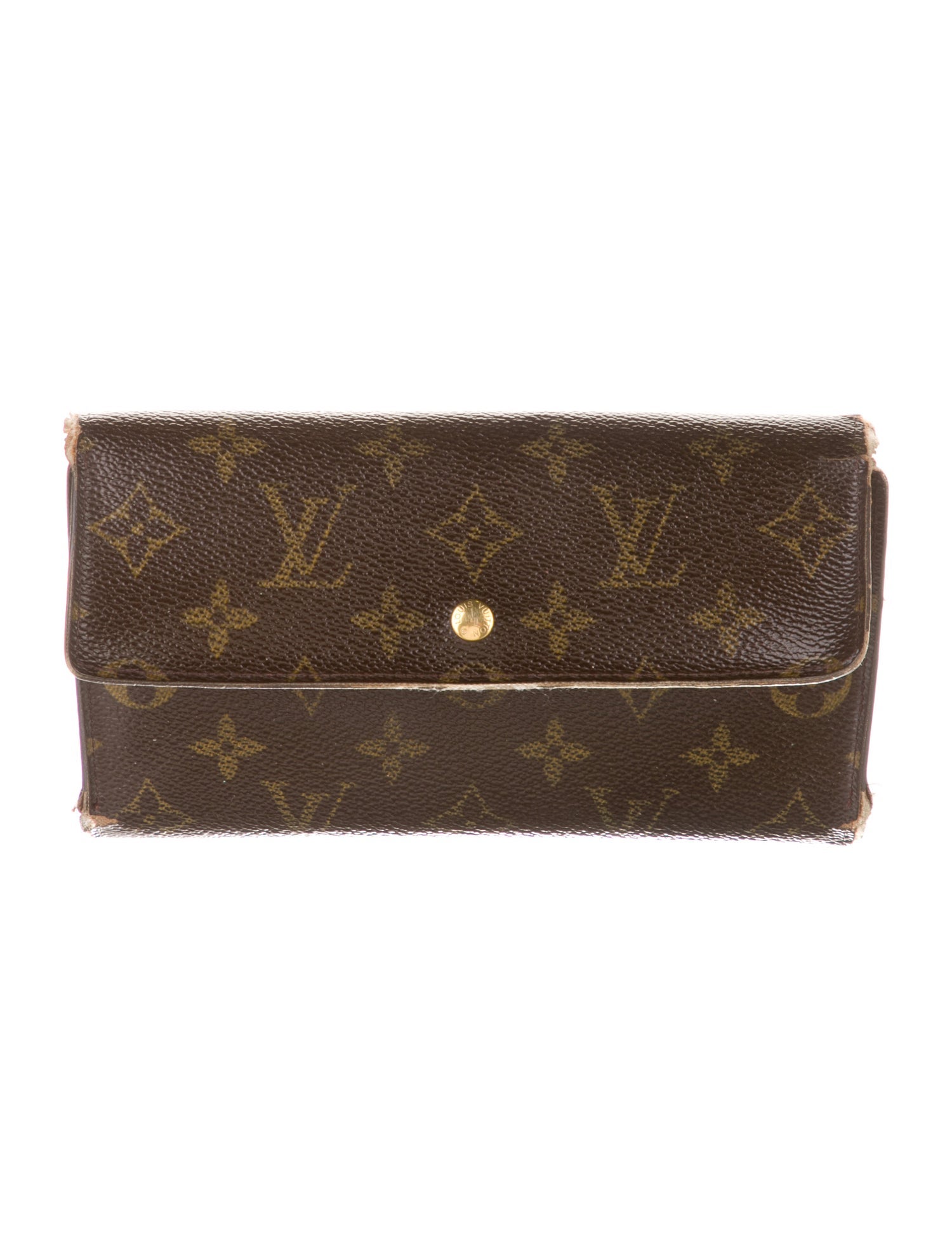 Louis Vuitton LV Monogram Coated Canvas Sarah Wallet