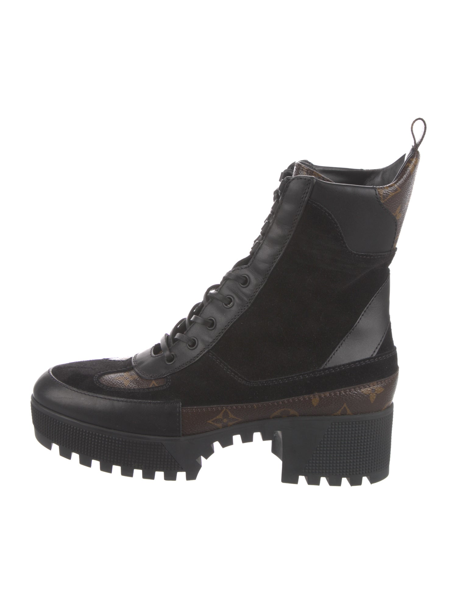 Louis Vuitton LV Monogram Suede Combat Boots