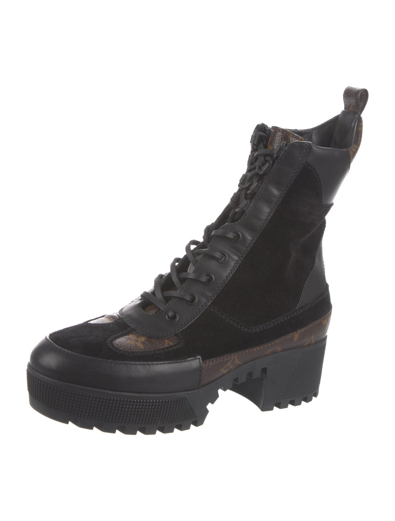 Louis Vuitton LV Monogram Suede Combat Boots