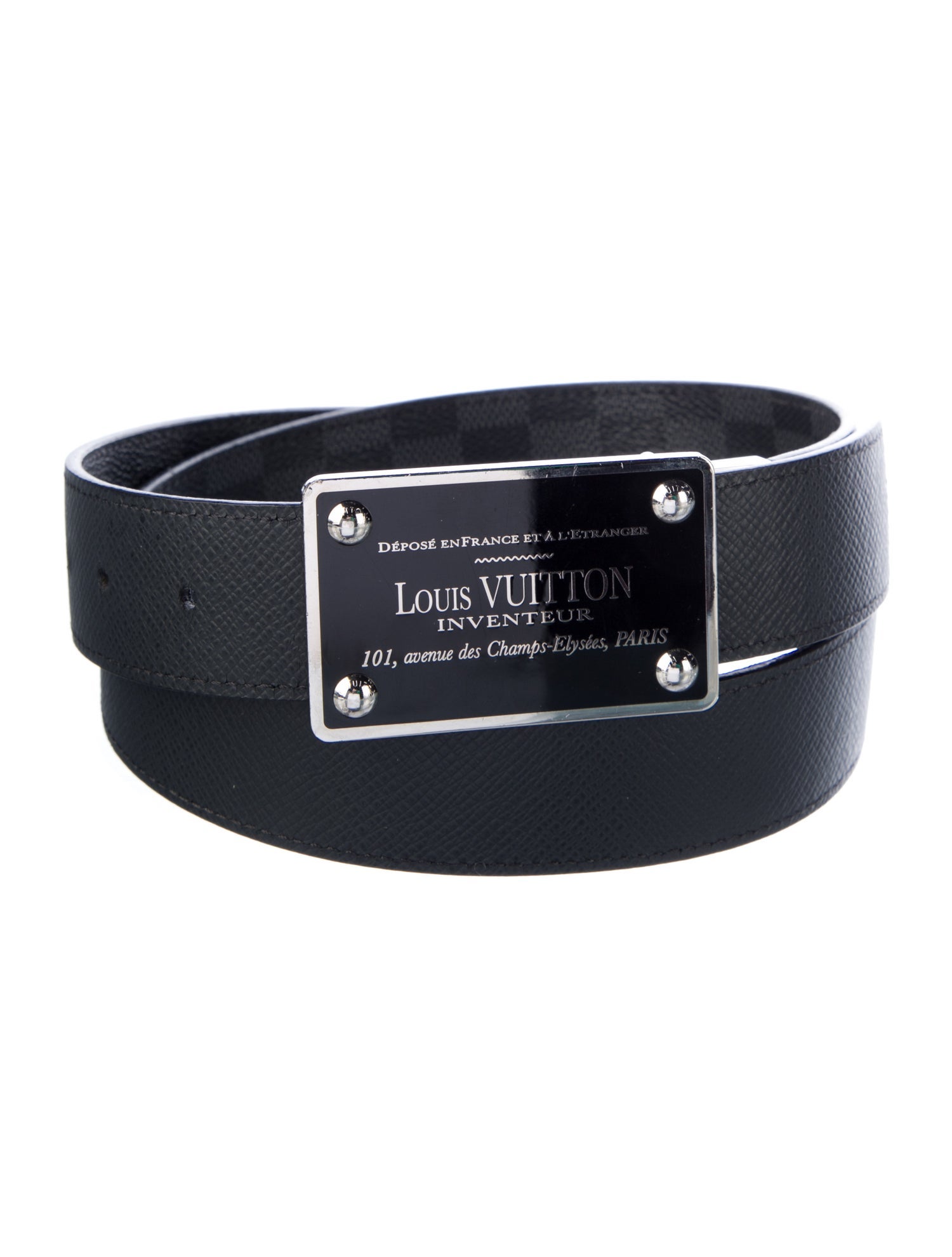 Louis Vuitton 2015 Damier Graphite Pattern Waist Belt