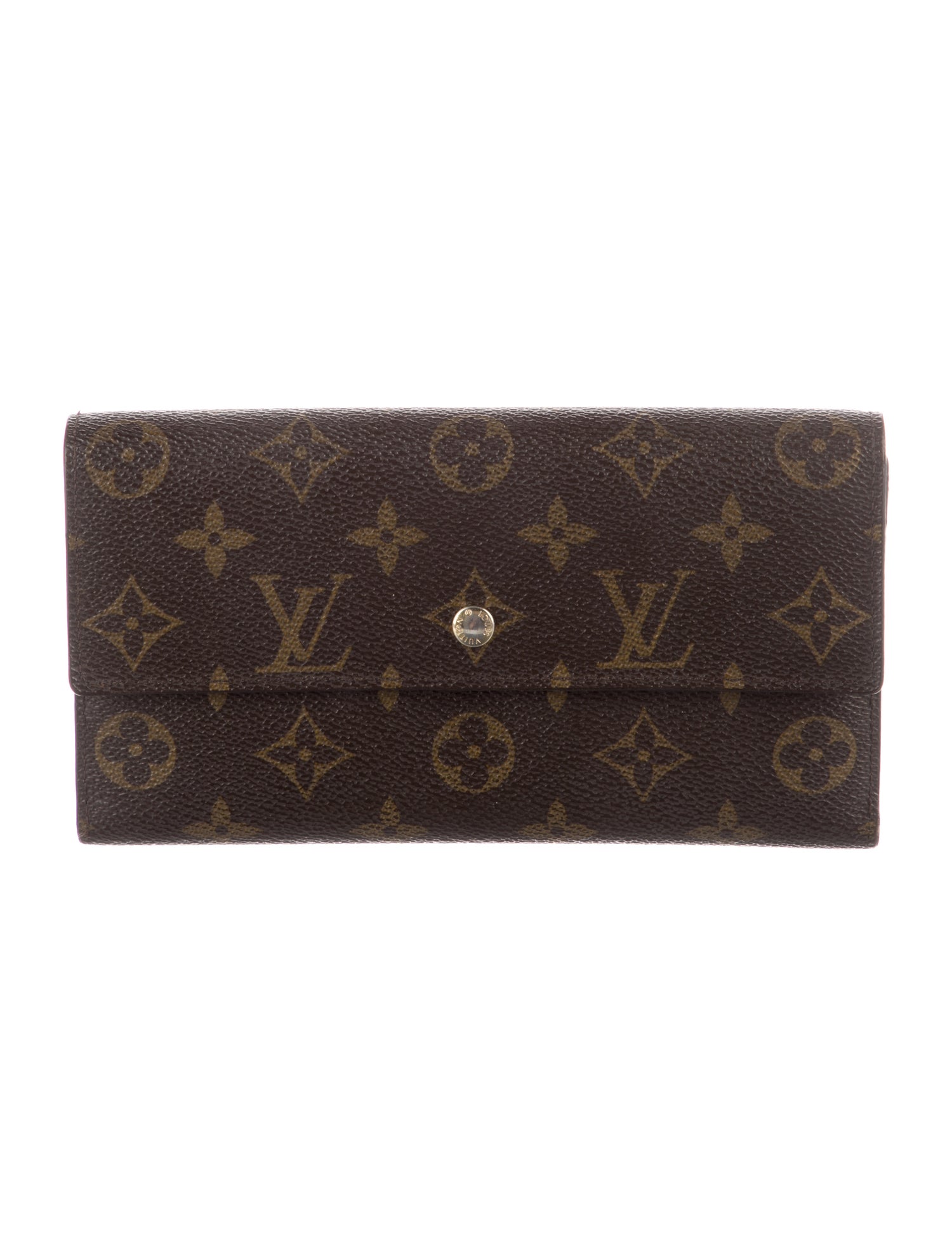 Louis Vuitton LV Monogram Coated Canvas Sarah Wallet