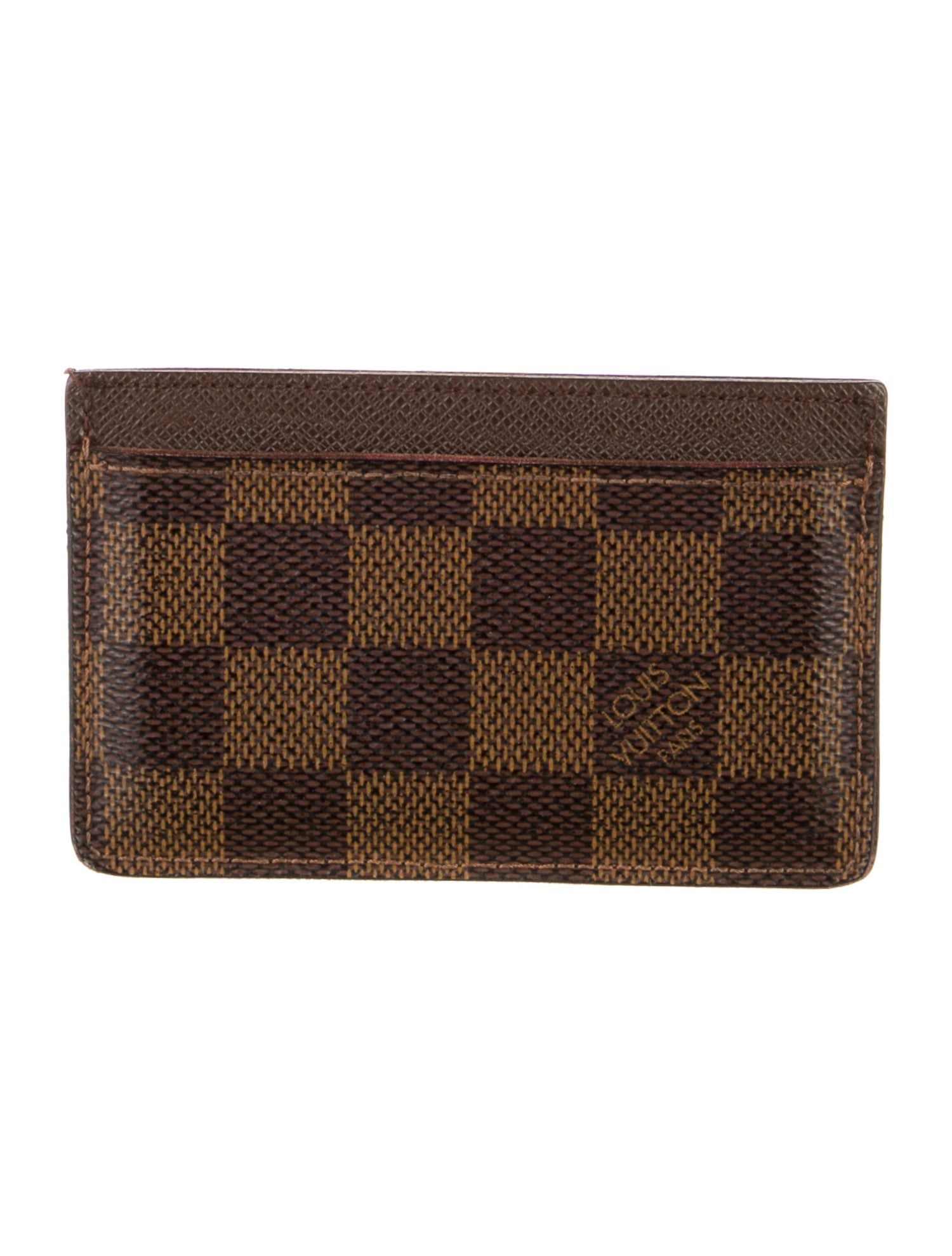Louis Vuitton Damier Ebene Pattern Coated Canvas Card Case