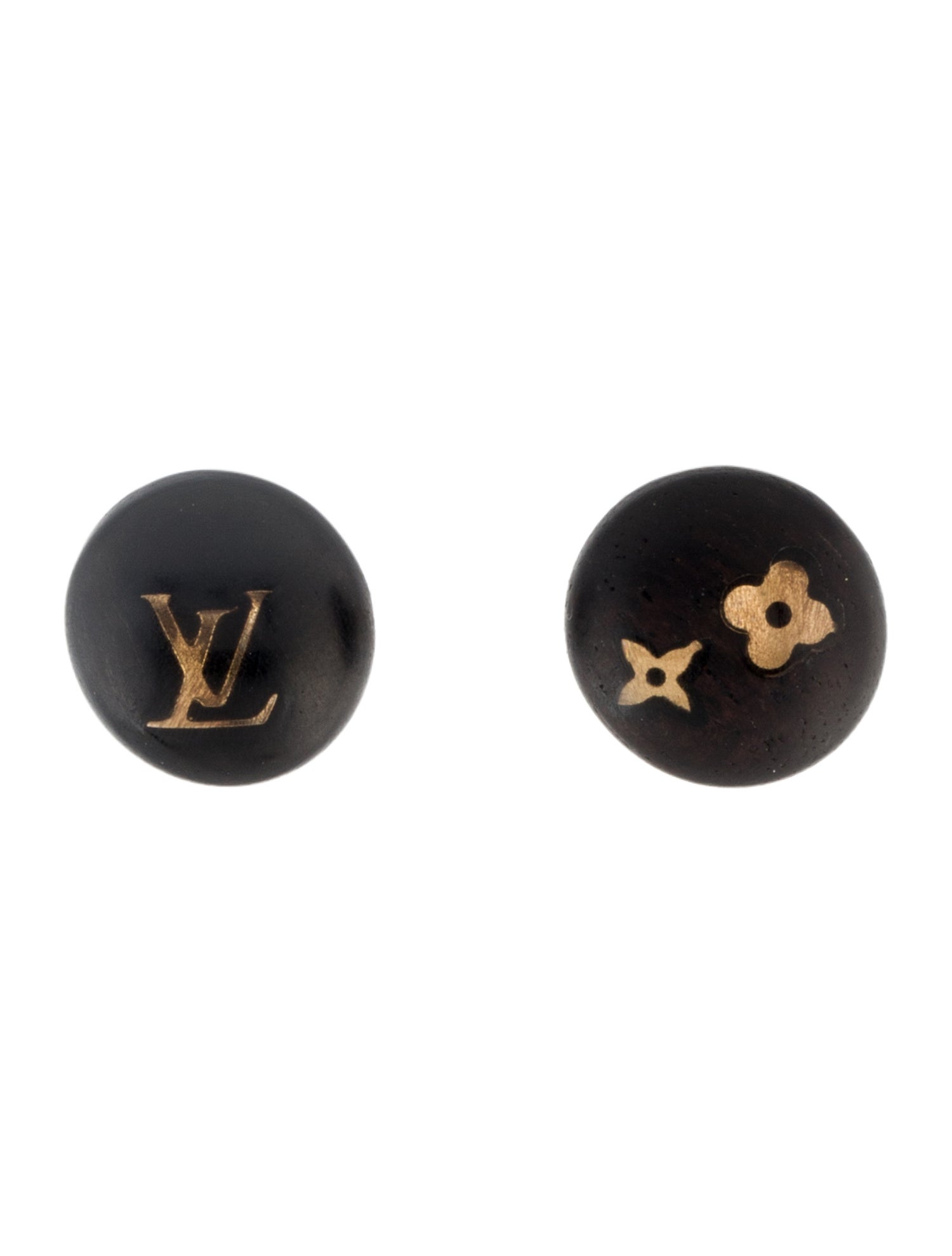 Louis Vuitton Wood Silvania Monogram Stud Earrings