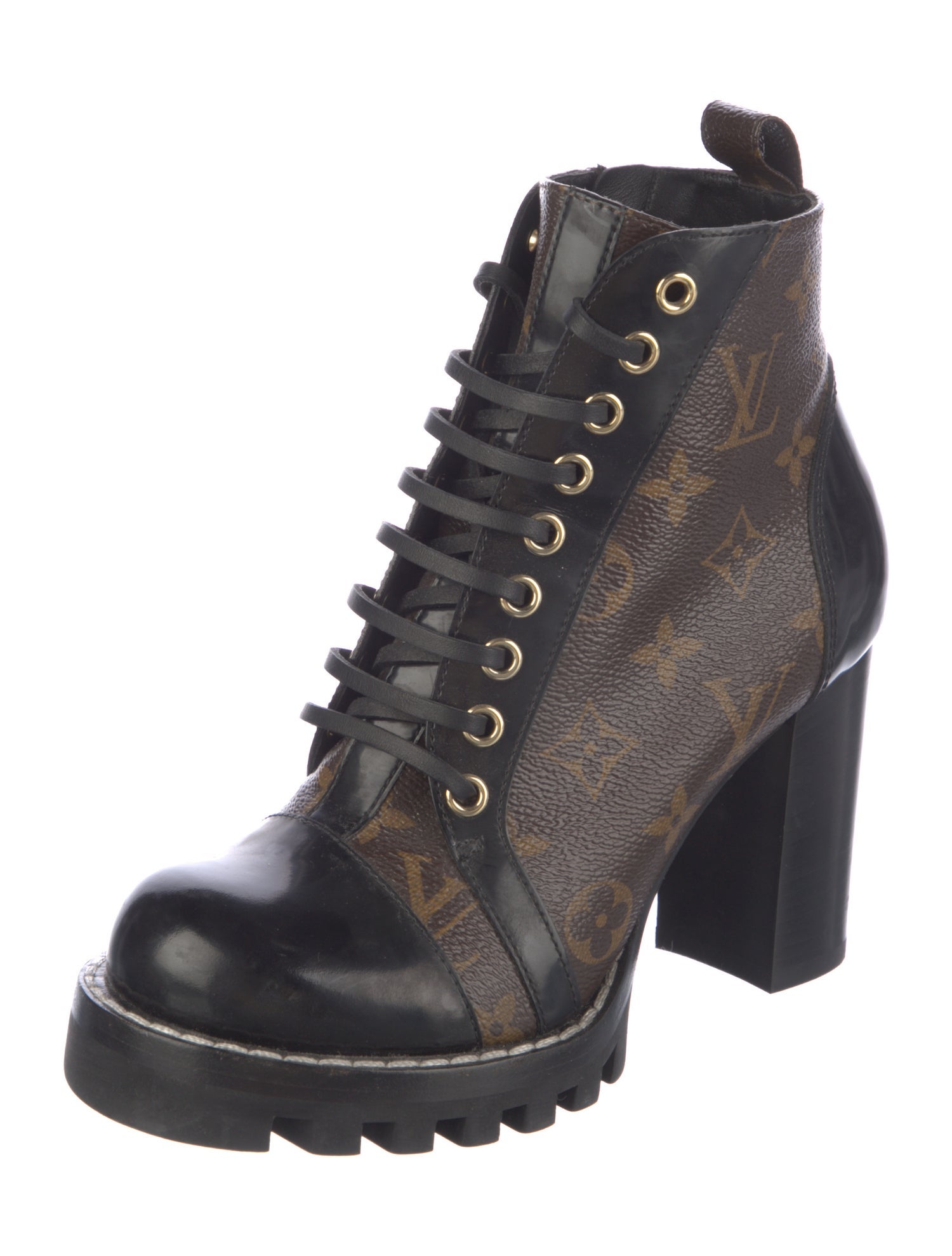 Louis Vuitton LV Monogram Leather Trim Embellishment Pumps