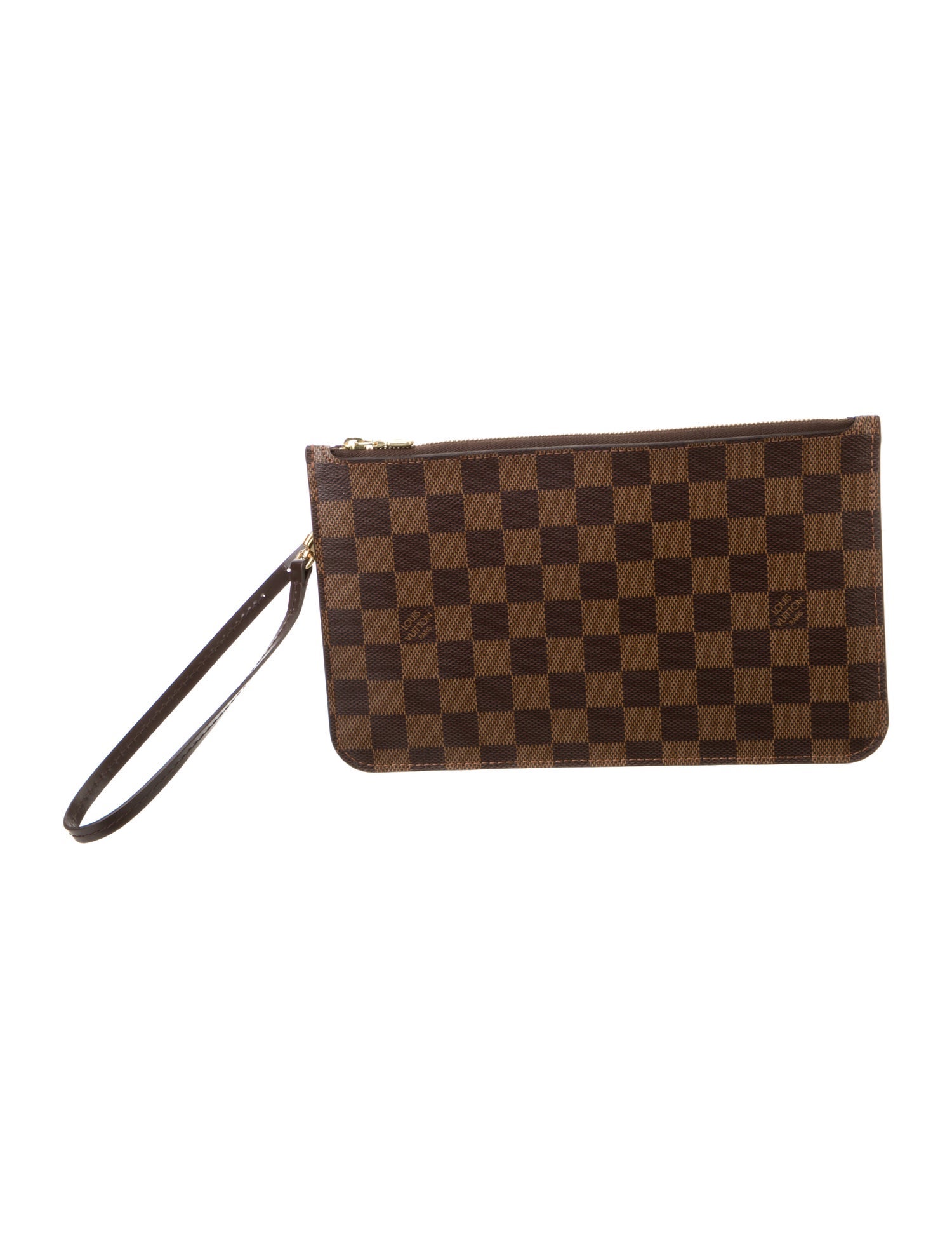 Louis Vuitton Damier Ebene Pattern Coated Canvas Wristlet