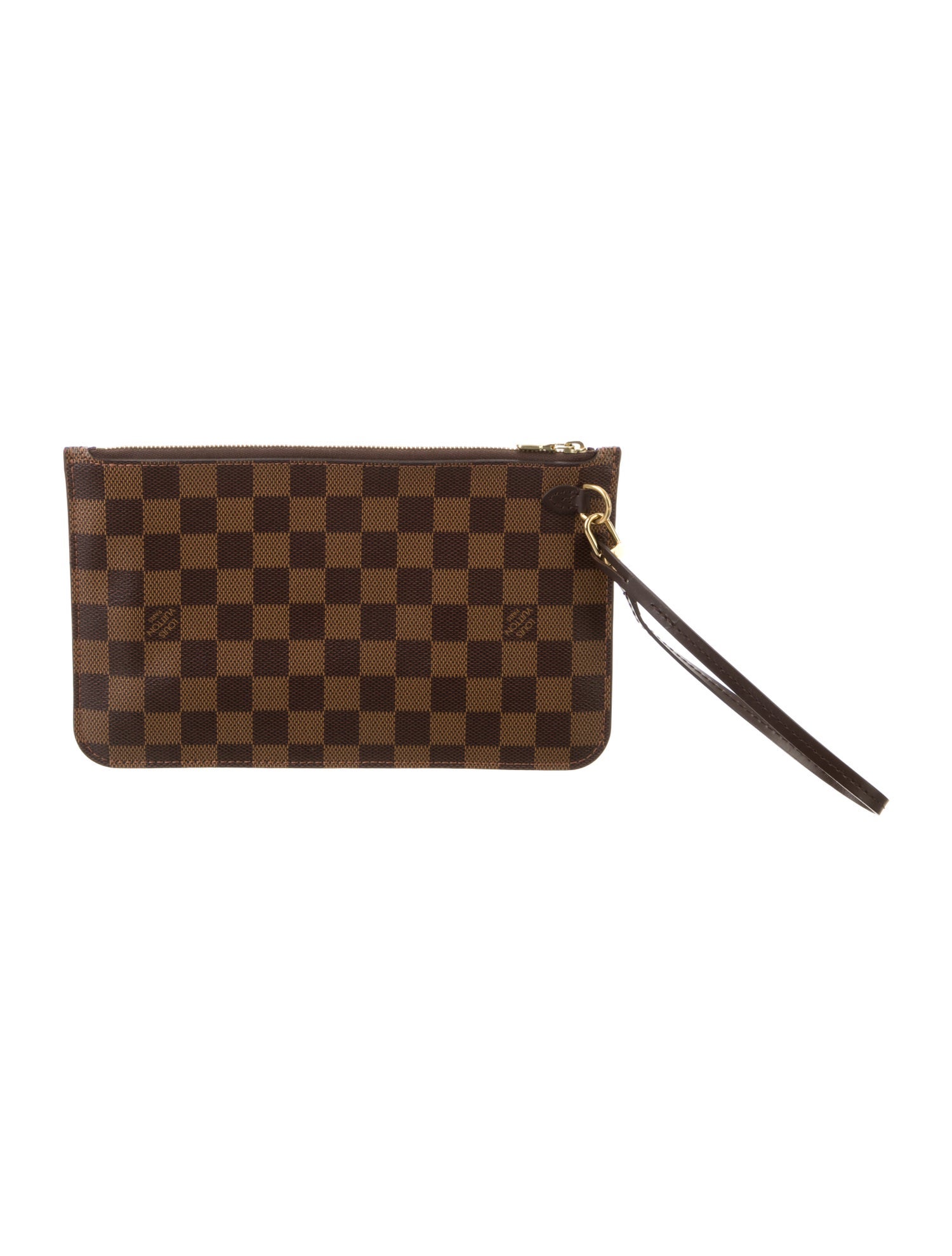 Louis Vuitton Damier Ebene Pattern Coated Canvas Wristlet