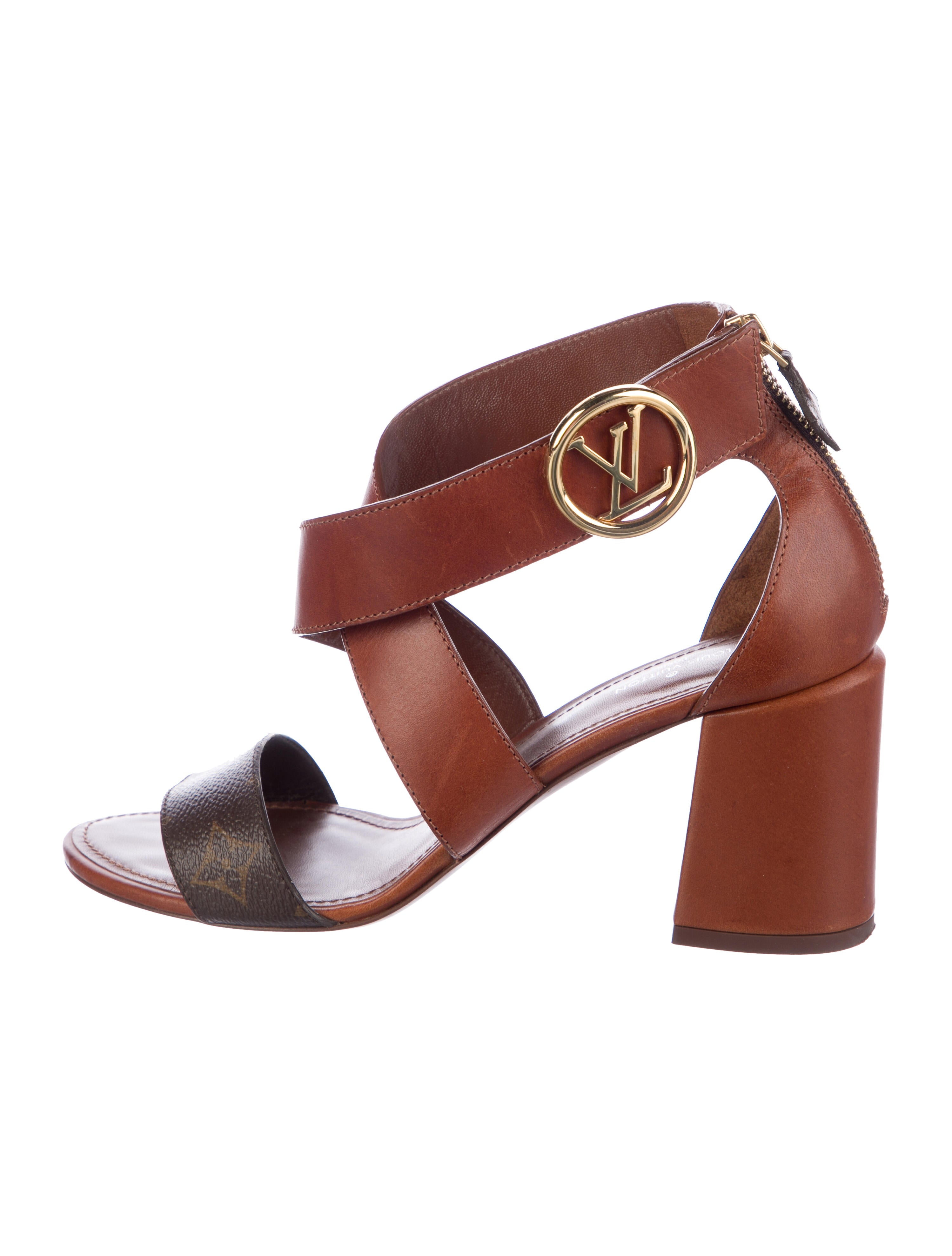 Louis Vuitton LV Monogram Leather Slingback Sandals