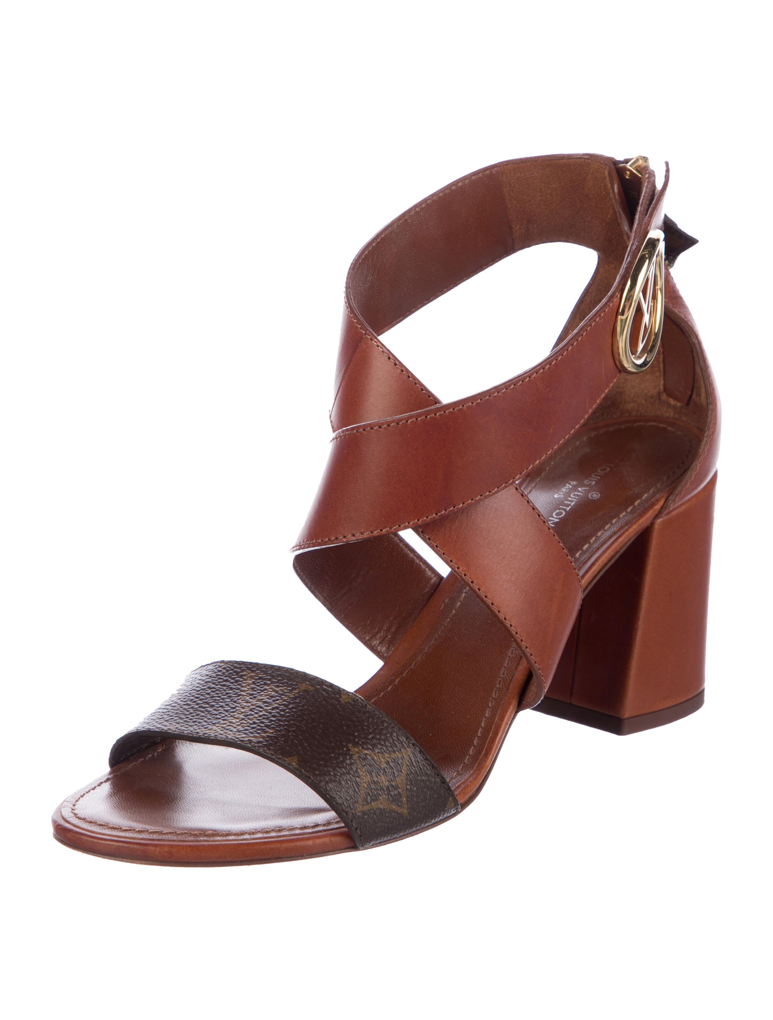 Louis Vuitton LV Monogram Leather Slingback Sandals