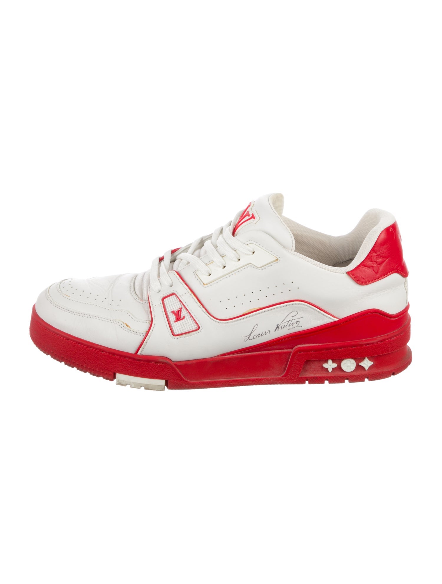 Louis Vuitton Leather Colorblock Pattern Sneakers