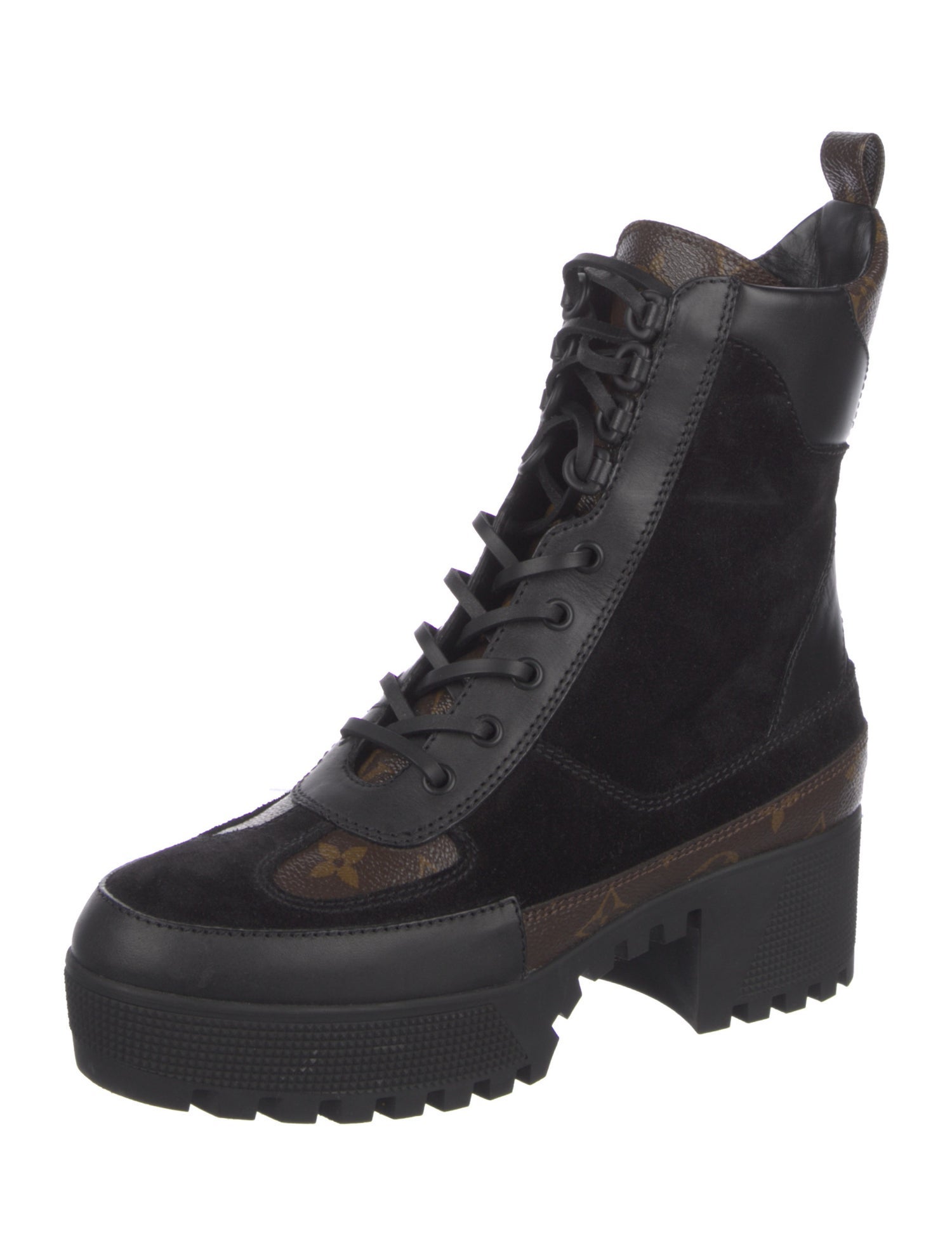 Louis Vuitton LV Monogram Suede Combat Boots