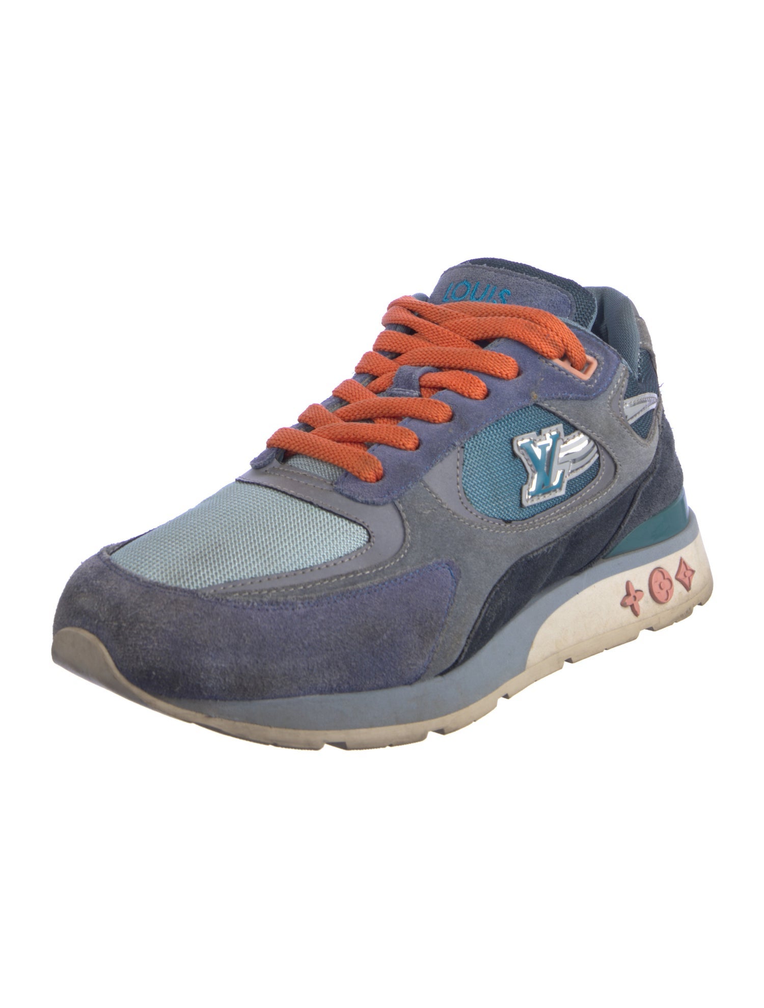 Louis Vuitton Suede Printed Athletic Sneakers