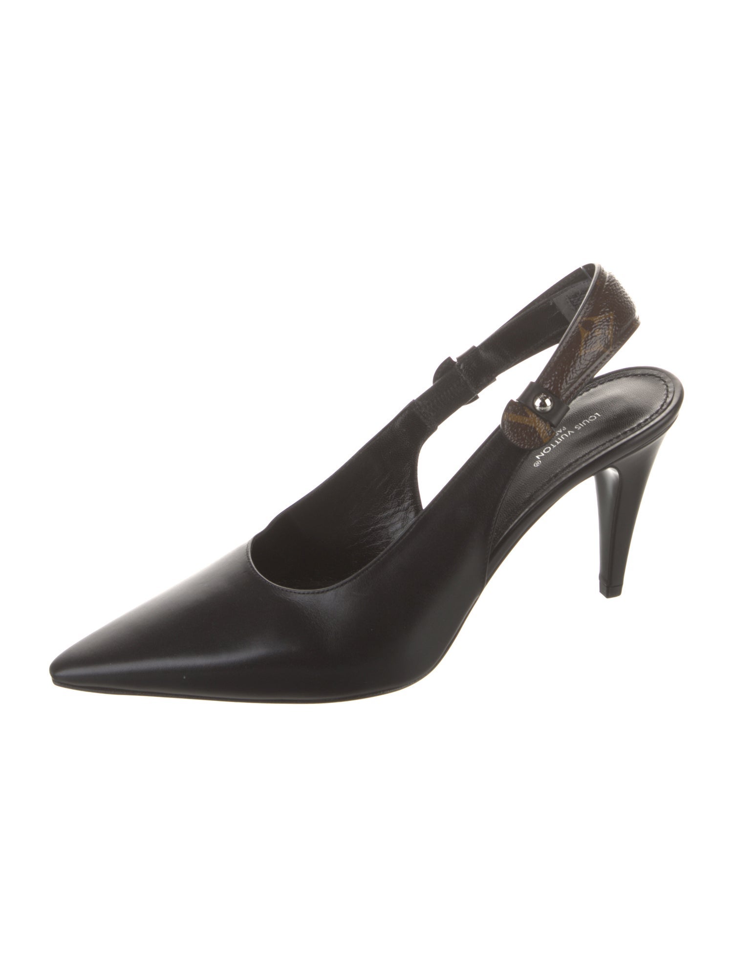 Louis Vuitton Monogram Pattern Leather Slingback Pumps
