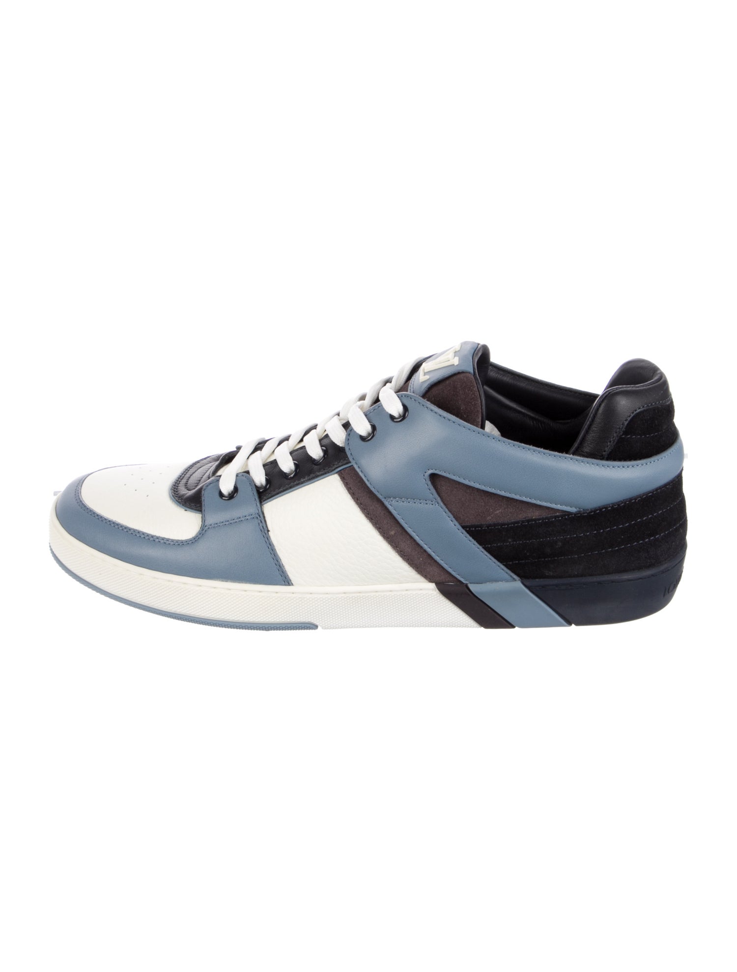 Louis Vuitton Leather Colorblock Pattern Sneakers