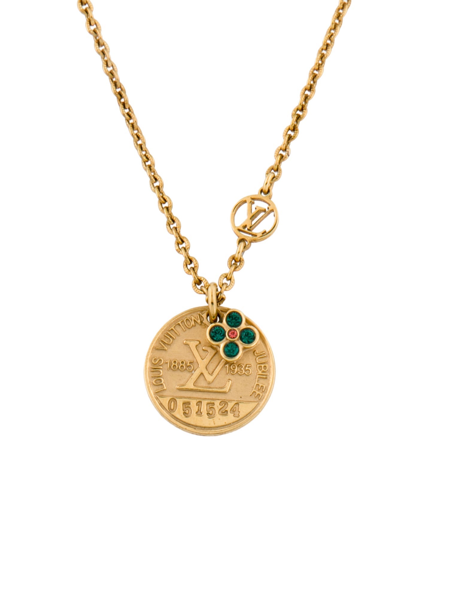 Louis Vuitton Crystal LV Pendant Necklace