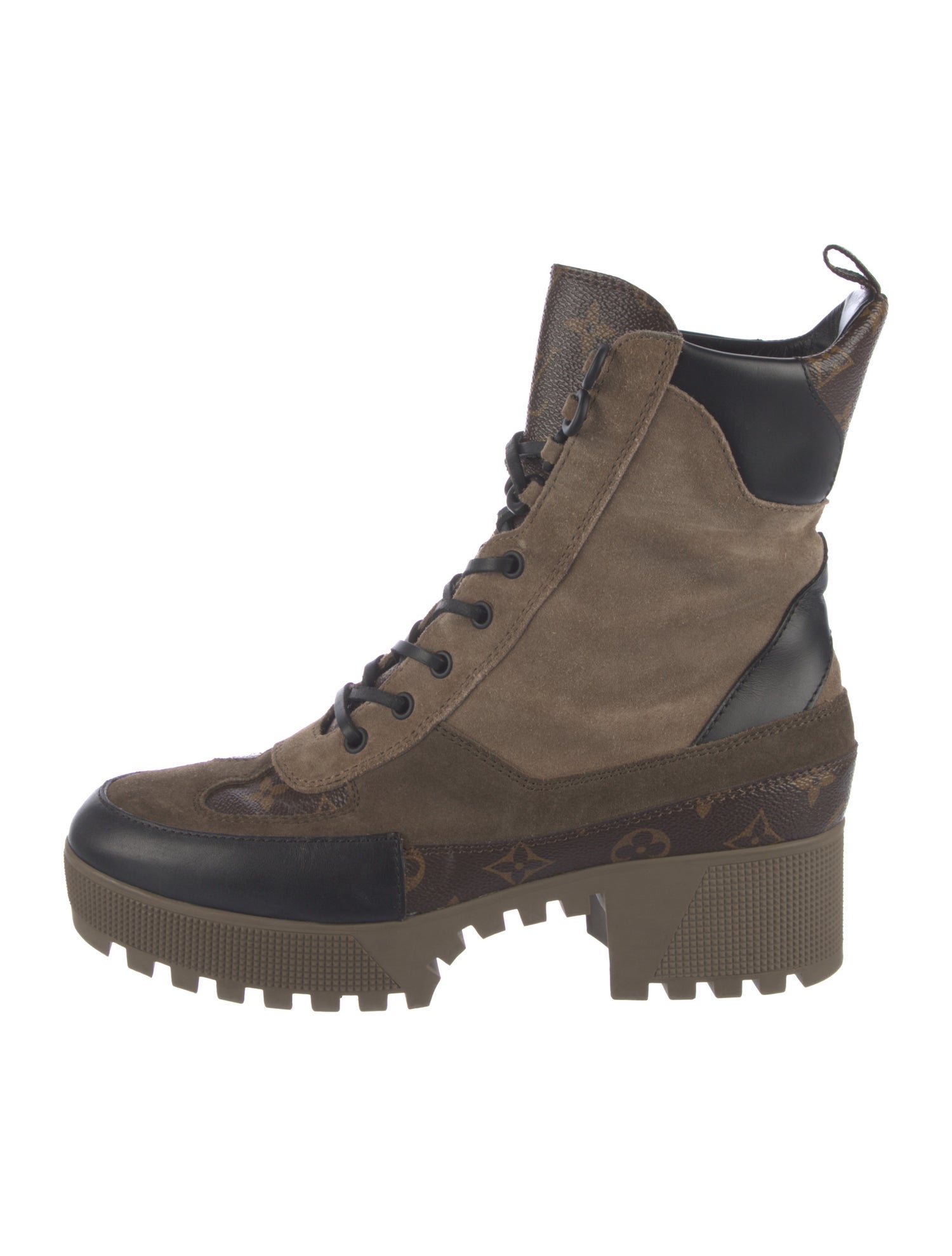 Louis Vuitton LV Monogram Suede Combat Boots