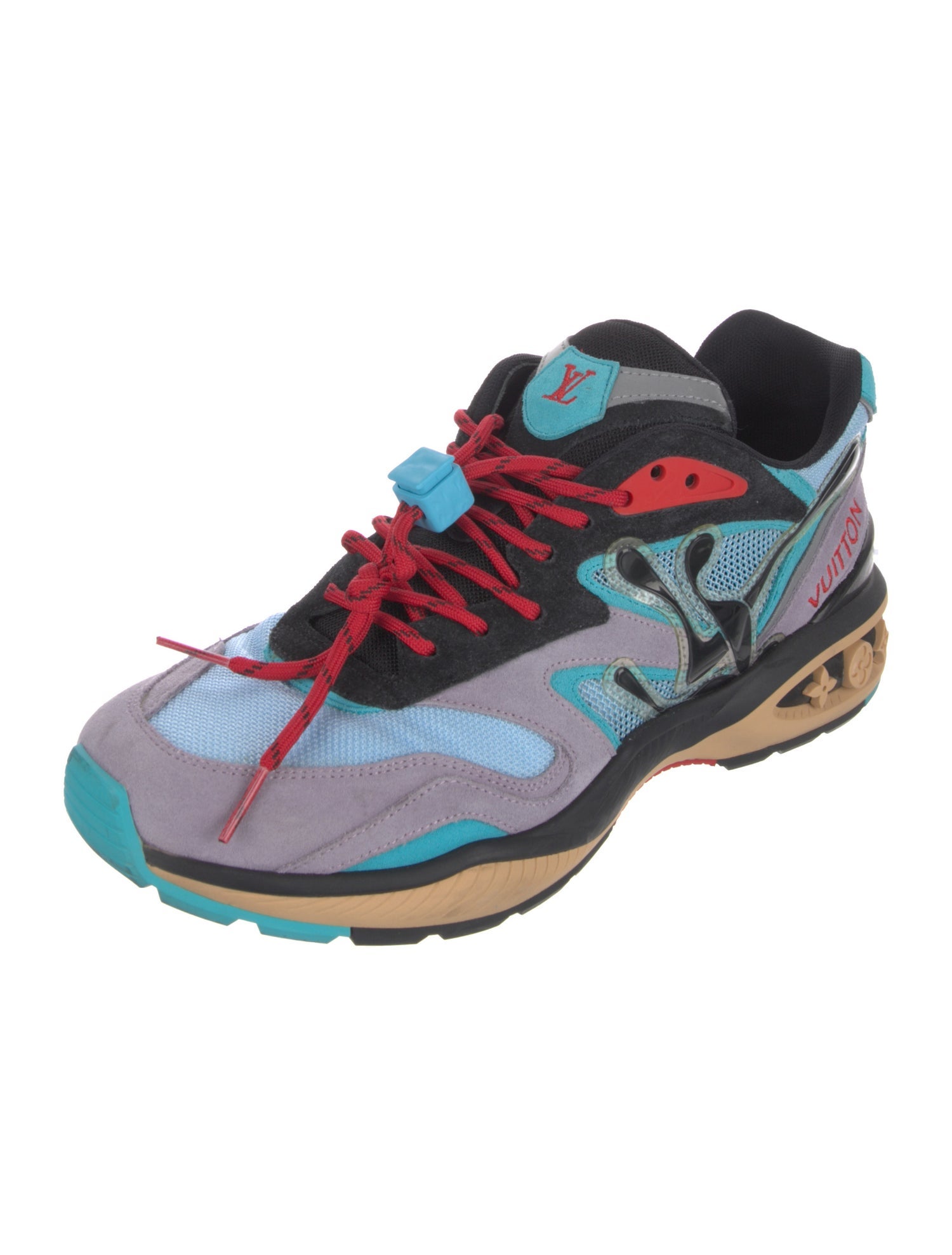 Louis Vuitton Suede Animal Print Athletic Sneakers