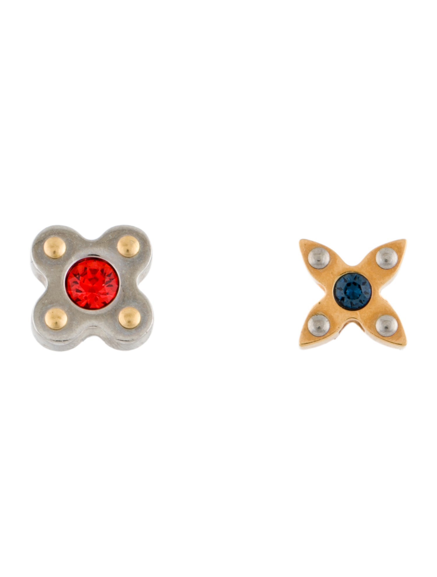 Louis Vuitton Two-Tone Crystal Love Letters Stud Earrings