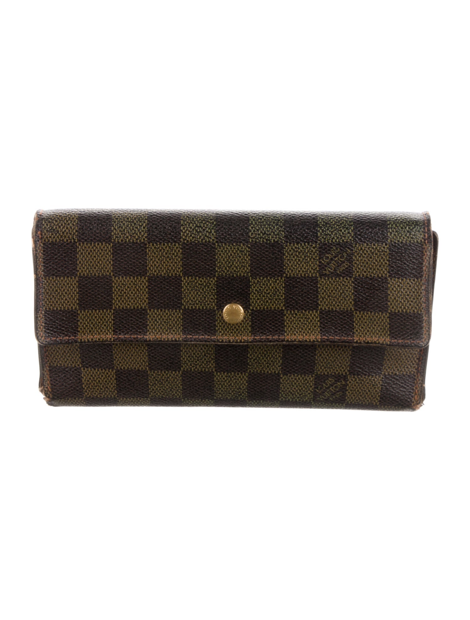 Louis Vuitton Damier Ebene Pattern Coated Canvas Sarah Wallet