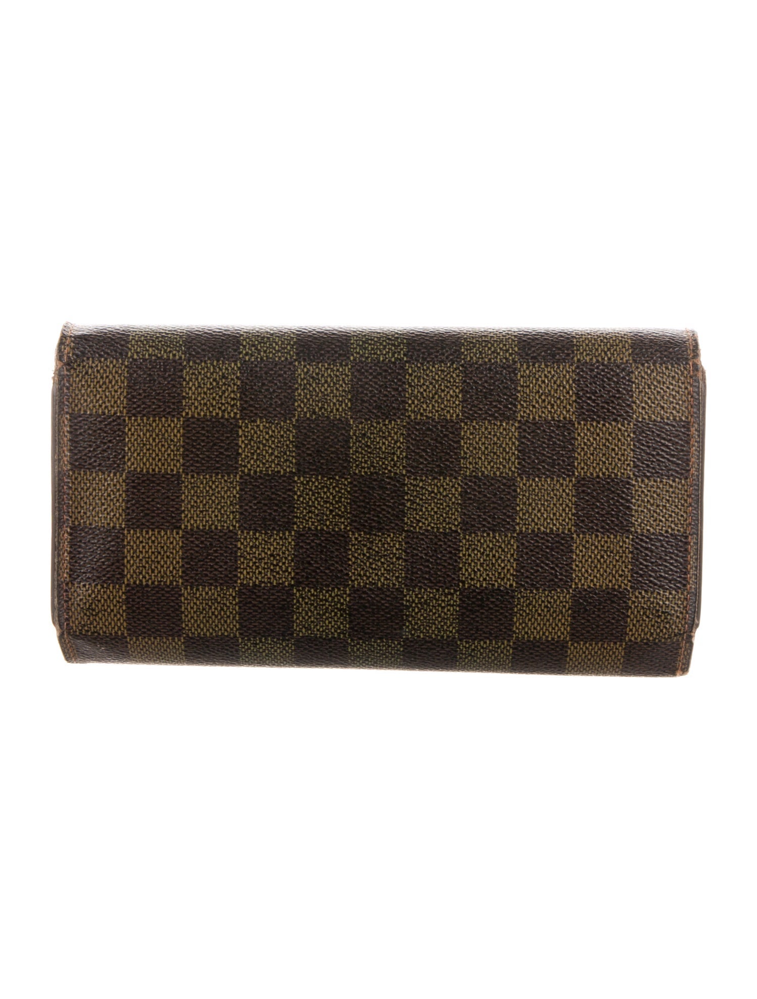 Louis Vuitton Damier Ebene Pattern Coated Canvas Sarah Wallet