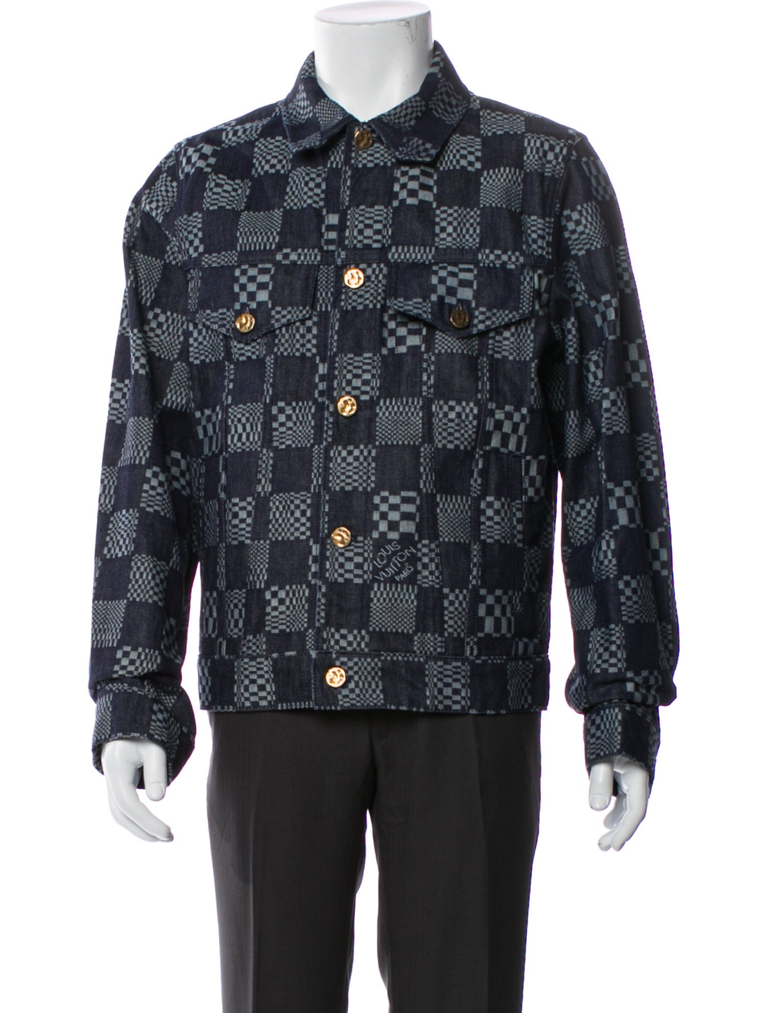 Louis Vuitton 2023 'Distorted Damier Virginia is for Lovers' Trucker Jacket w/ Tags