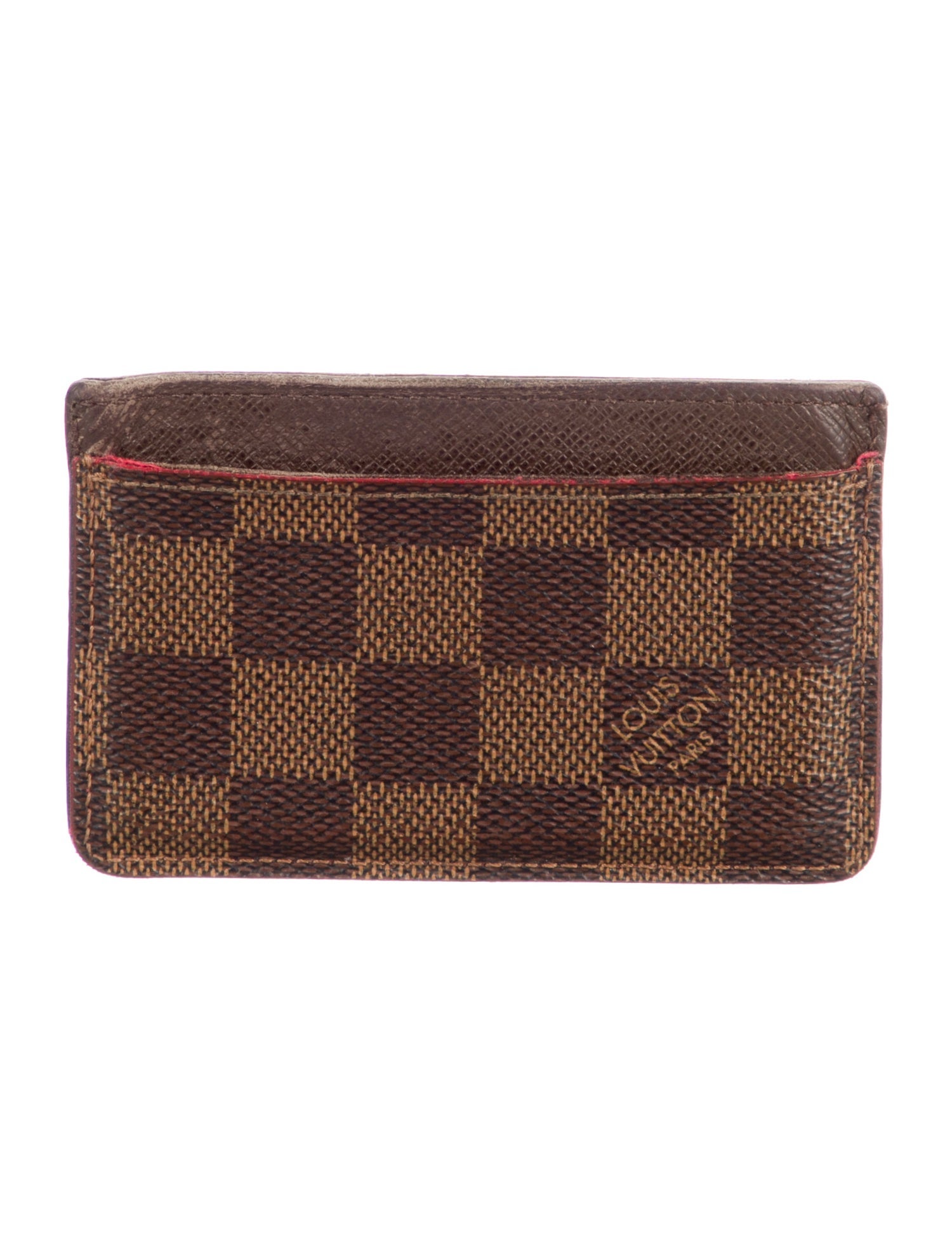 Louis Vuitton Damier Ebene Pattern Coated Canvas Card Case