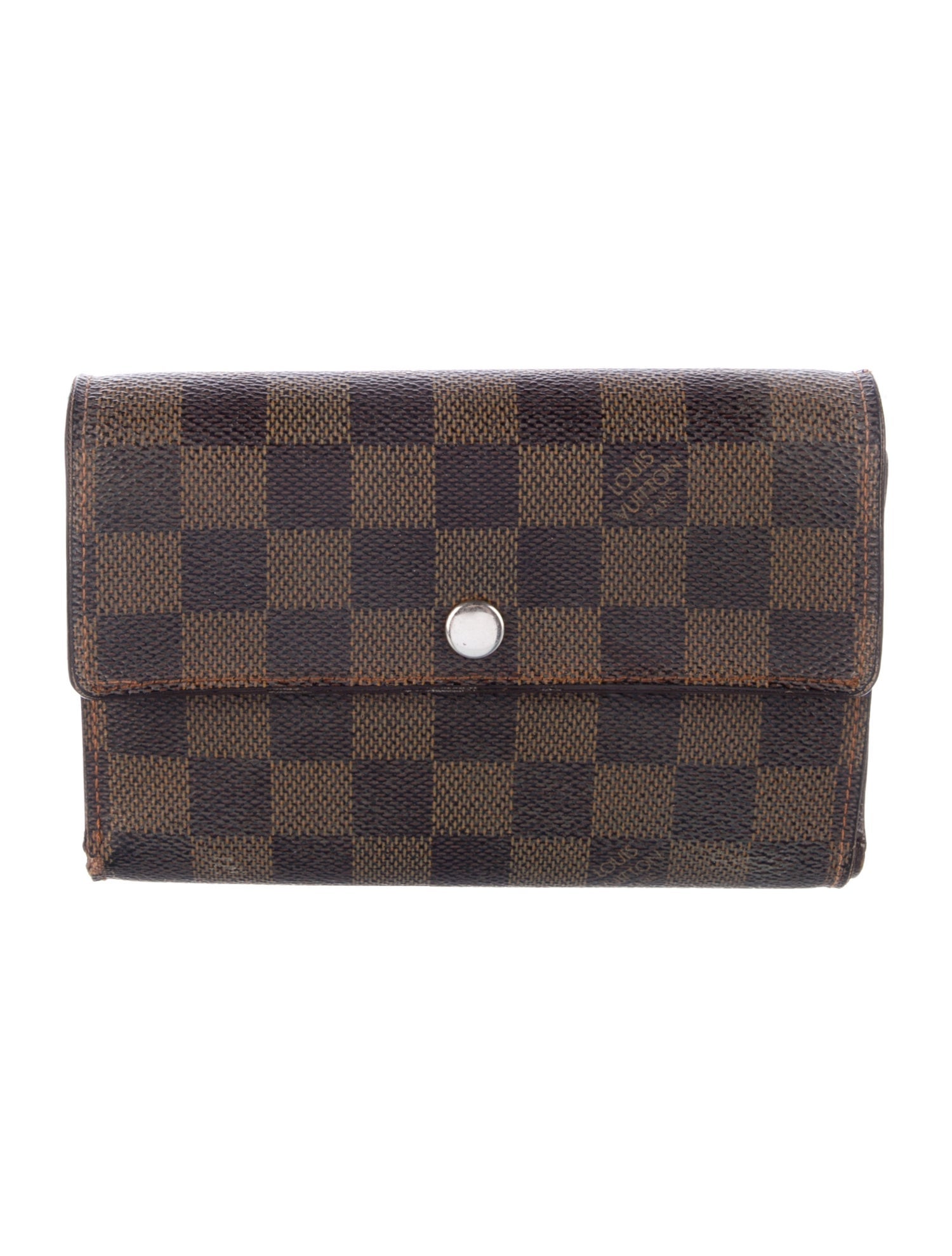 Louis Vuitton Damier Ebene Pattern Coated Canvas Wallet