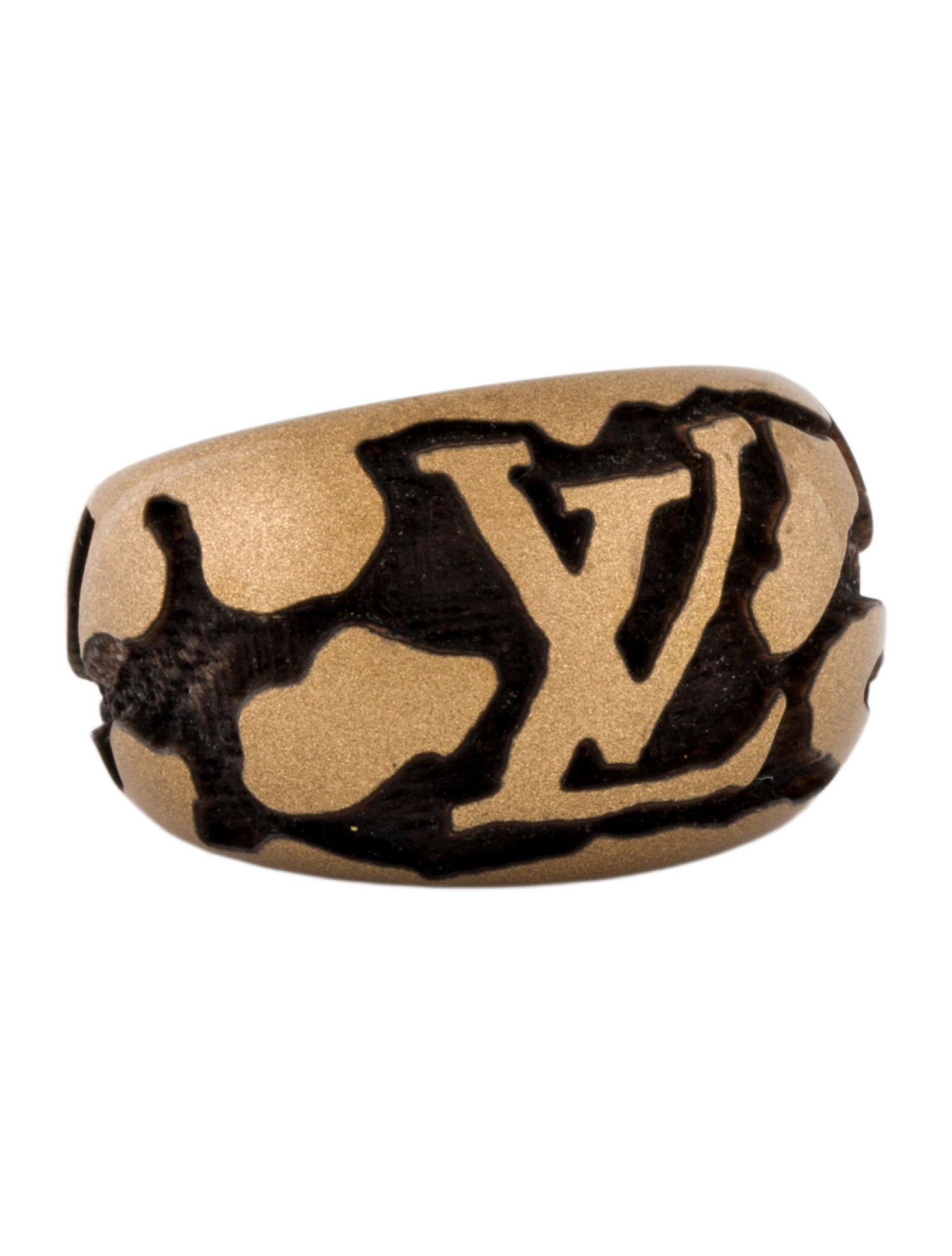 Louis Vuitton Lacquer & Wood Leo Monogram Ring