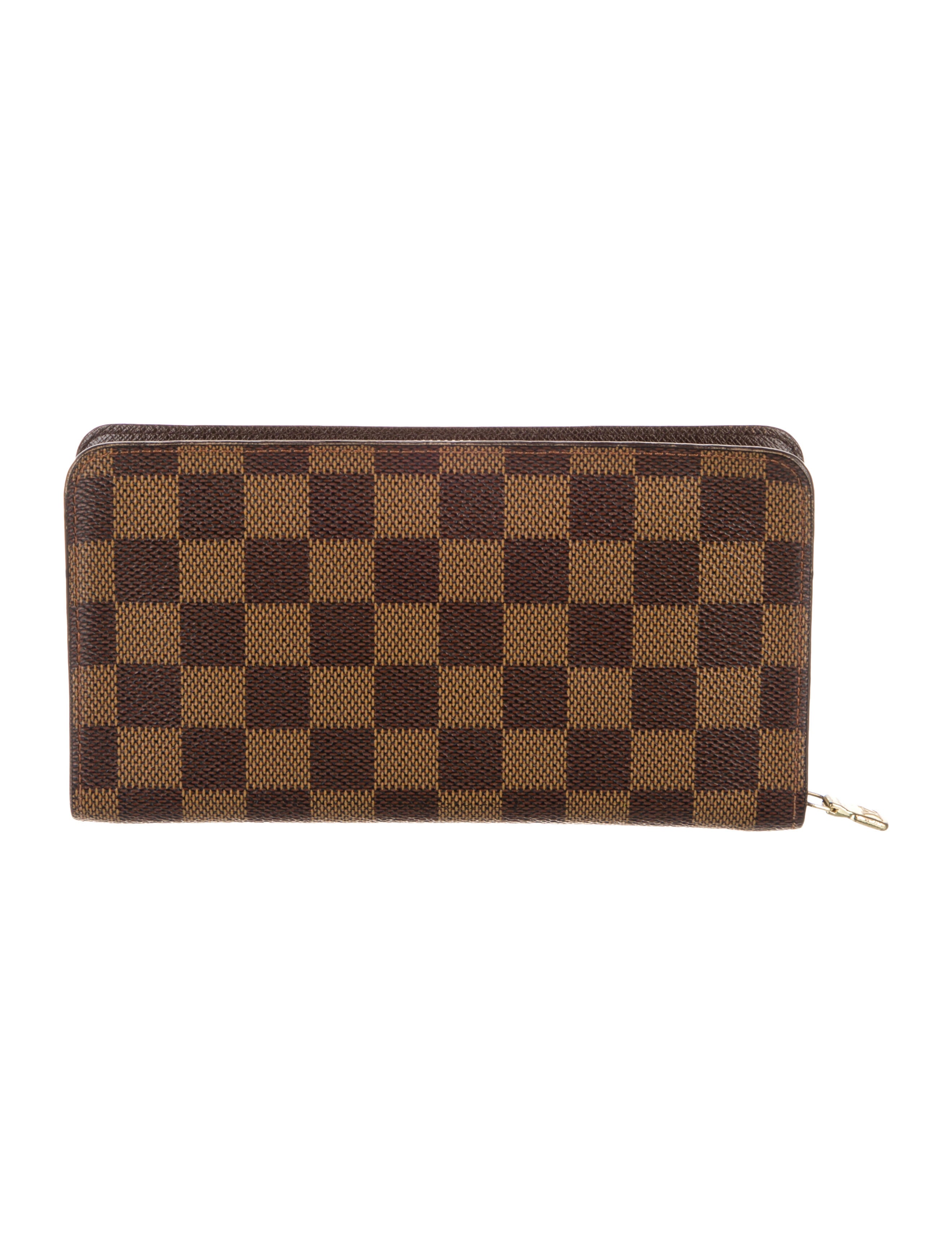 Louis Vuitton Damier Ebene Pattern Coated Canvas Zippy Wallet