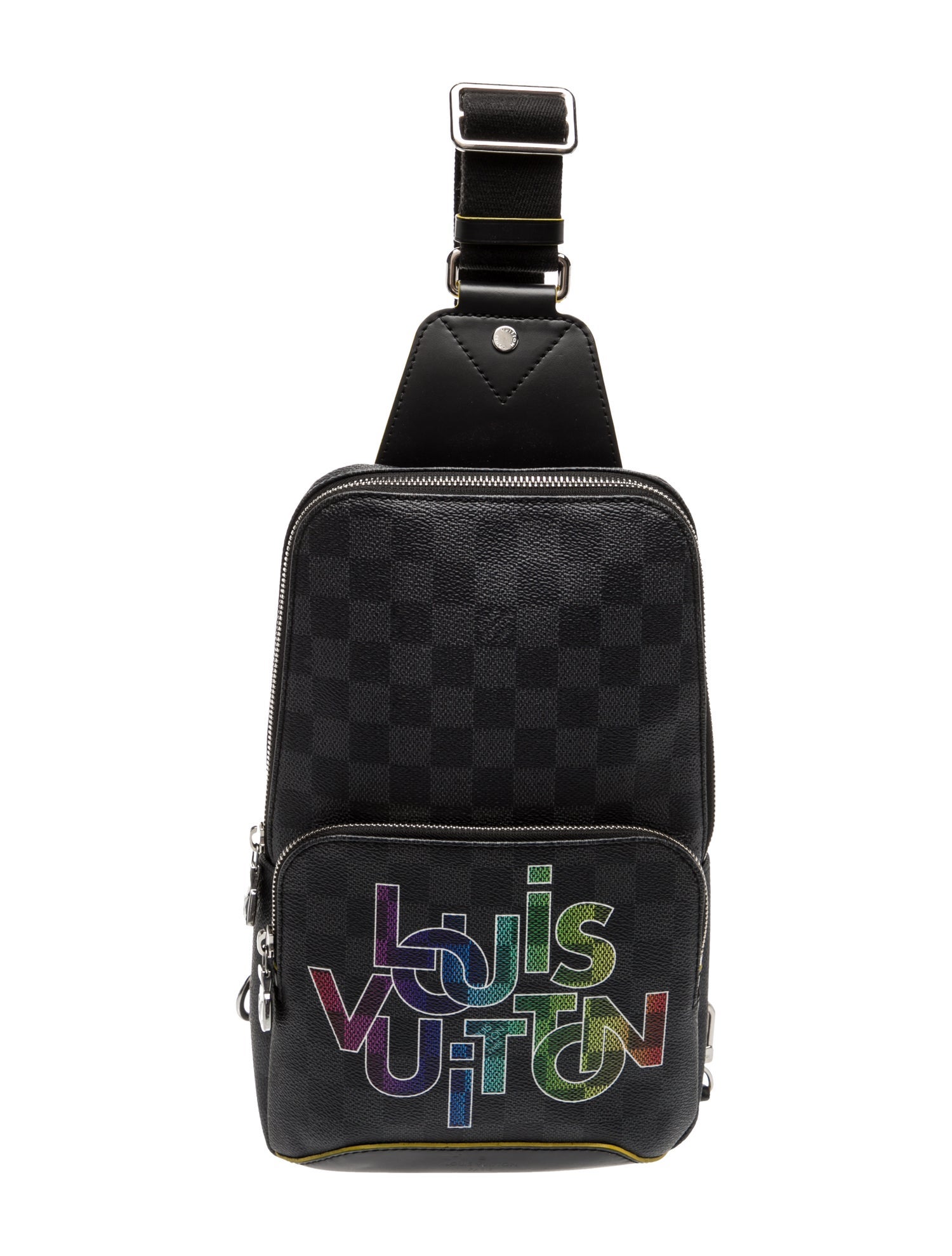 Louis Vuitton Damier Graphite limited edition interlinked logo avenue slig bag