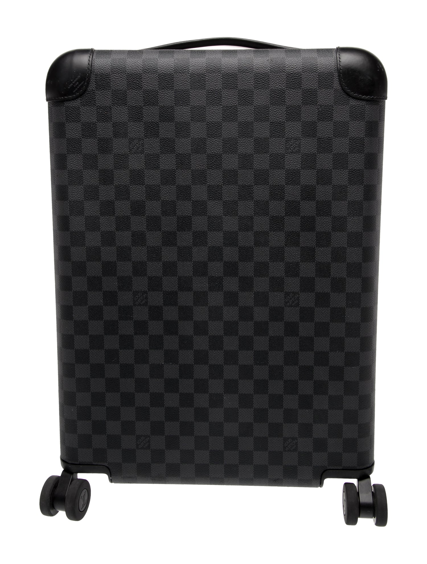 Louis Vuitton Black leather luggage.