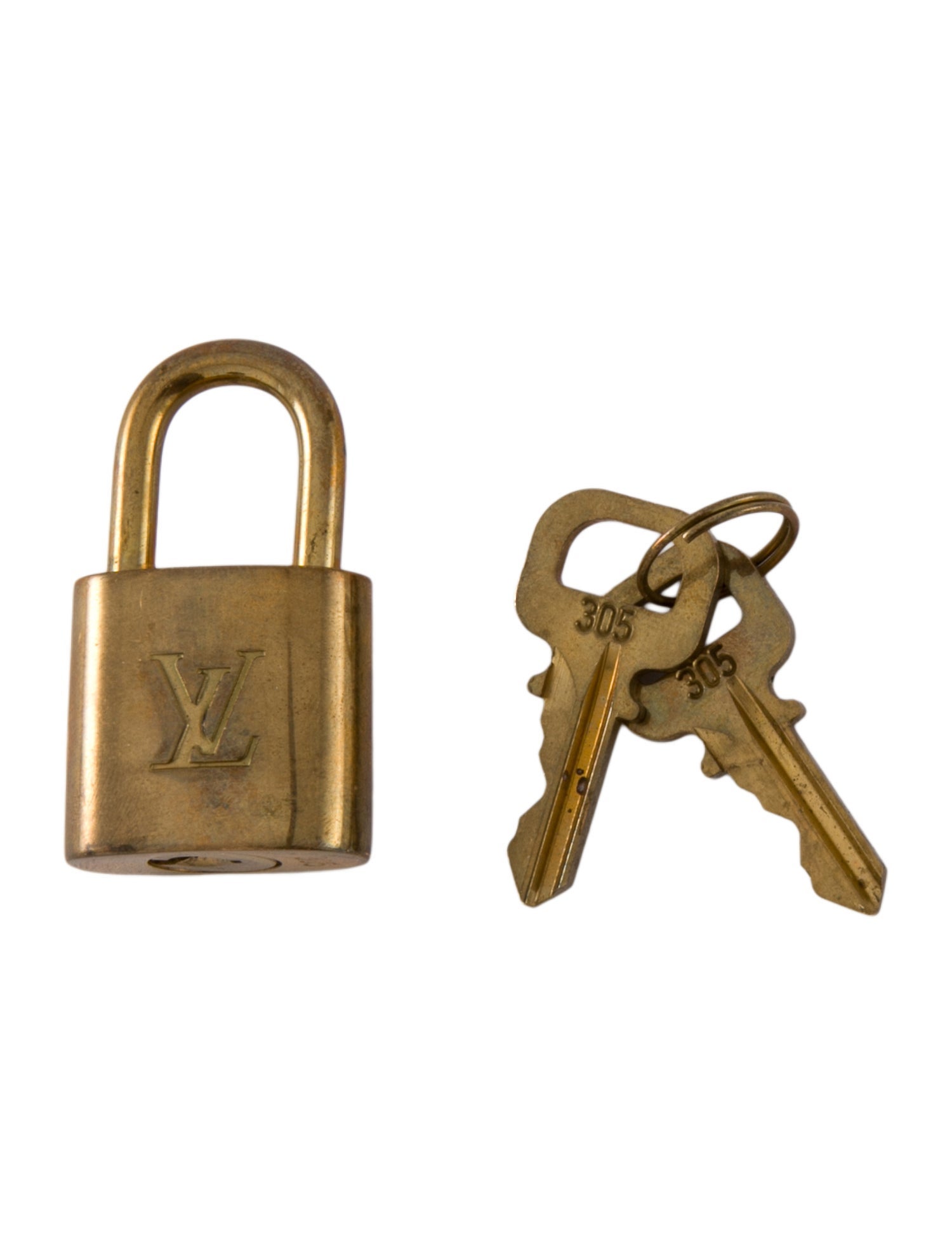 Louis Vuitton Brass Lock & Key Set