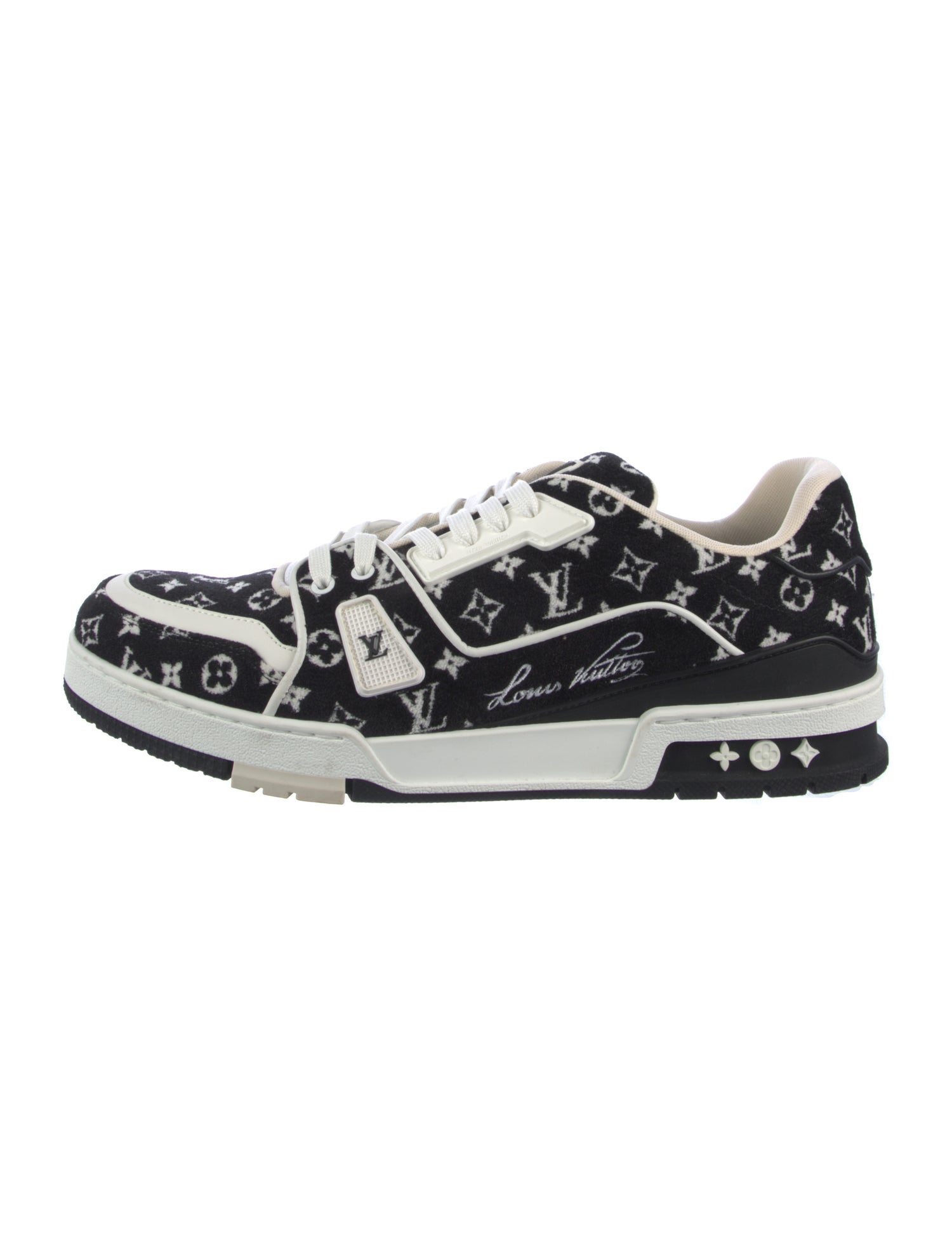 Louis Vuitton LV Monogram Leather Trim Embellishment Sneakers