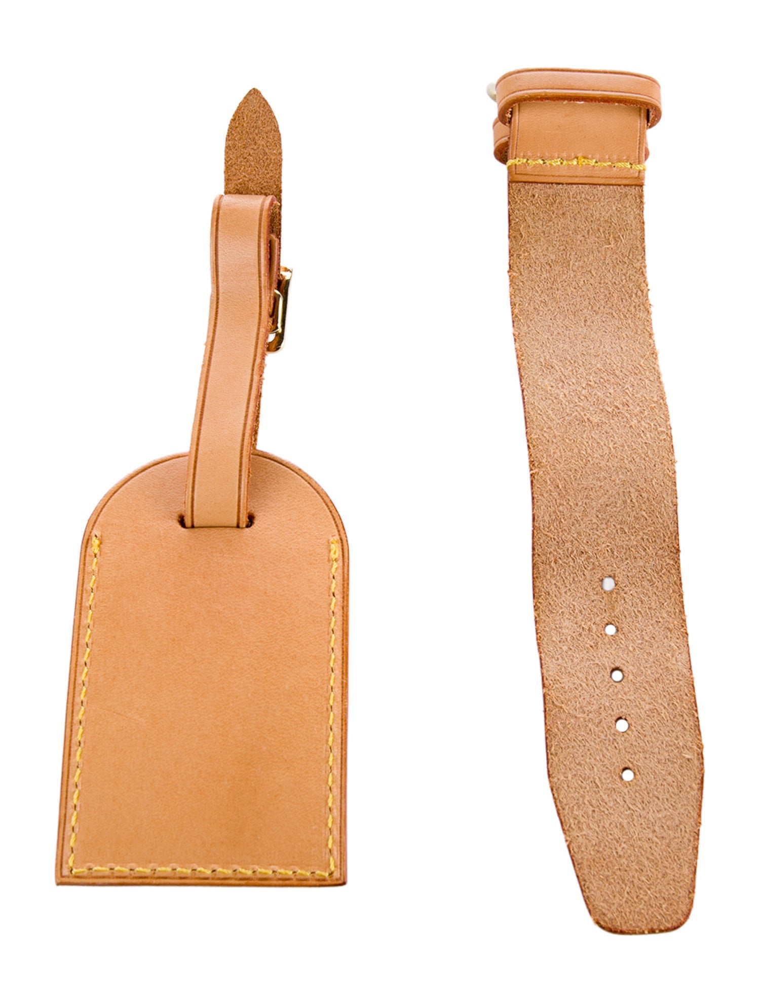 Louis Vuitton Vachetta Luggage Tag and Handle Strap Set