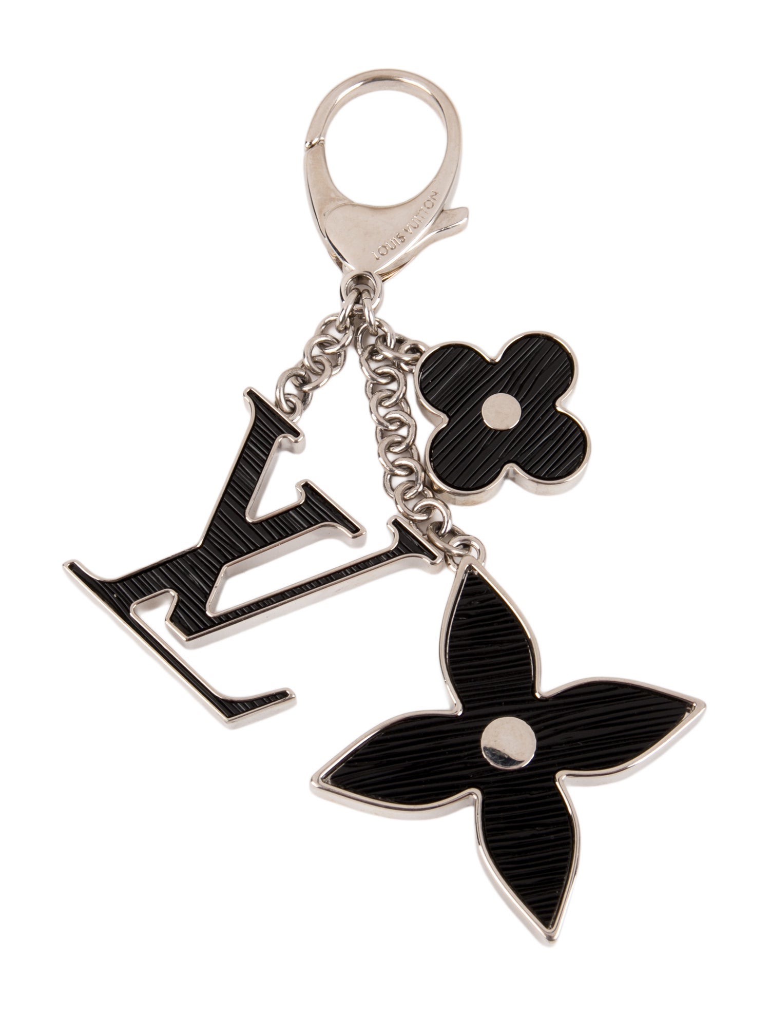 Louis Vuitton Black Electric Fleur d'Epi Key Holder and Bag Charm