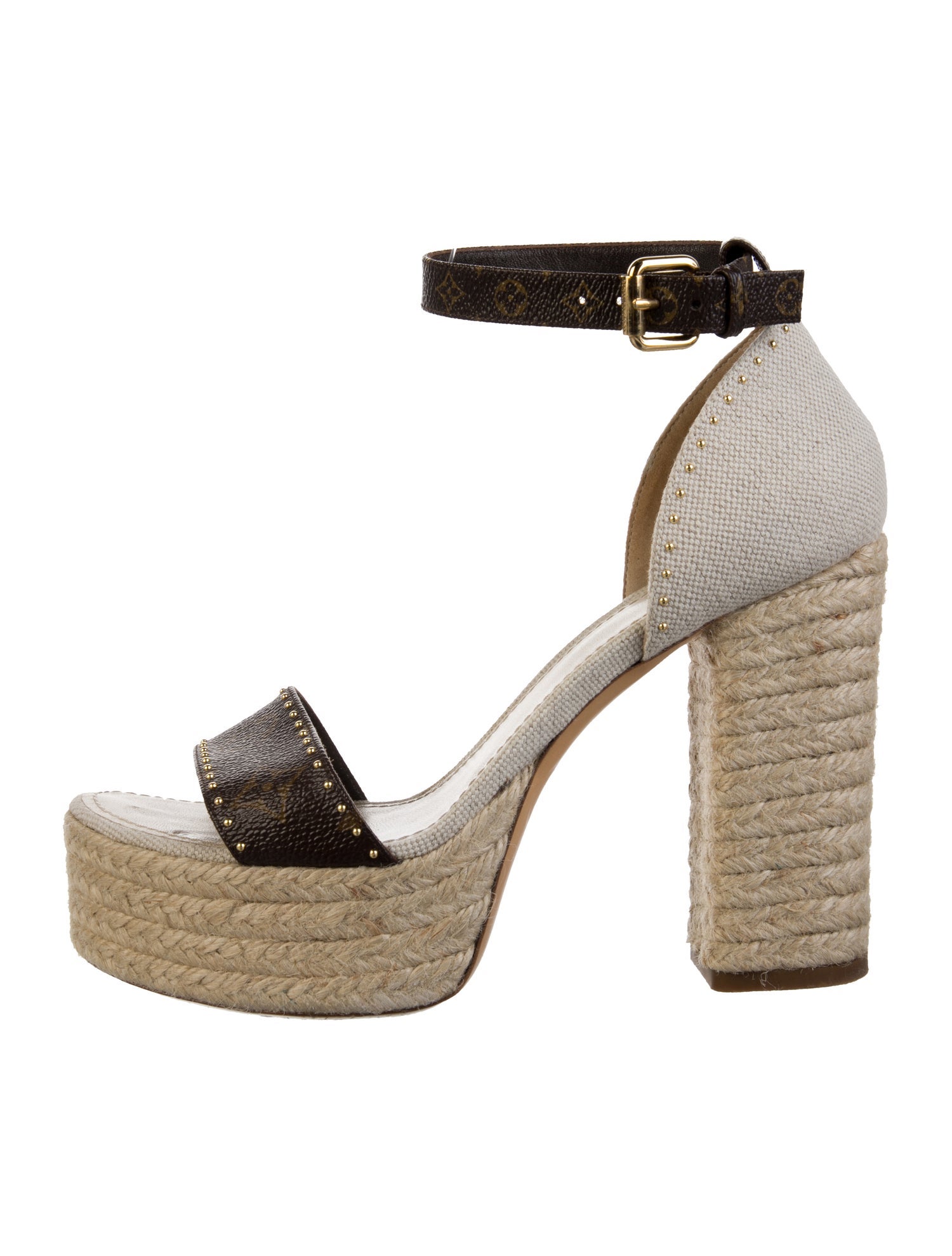 Louis Vuitton LV Monogram Studded Accents Espadrilles