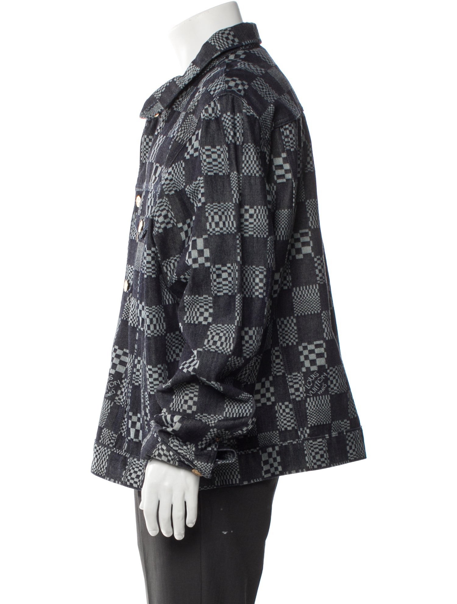 Louis Vuitton 2021 DISTORTED DAMIER DENIM Trucker Jacket