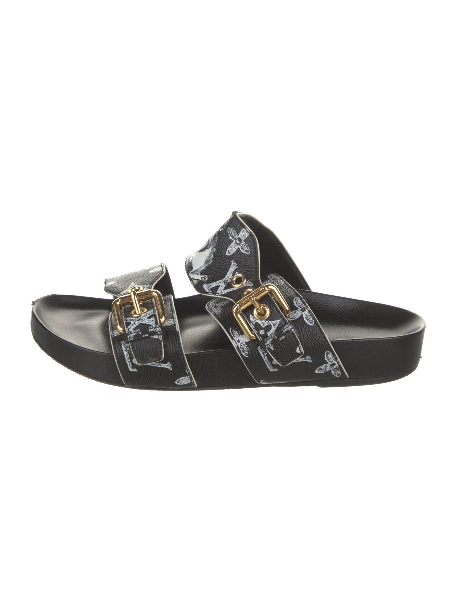 Louis Vuitton LV Monogram Leather Slides