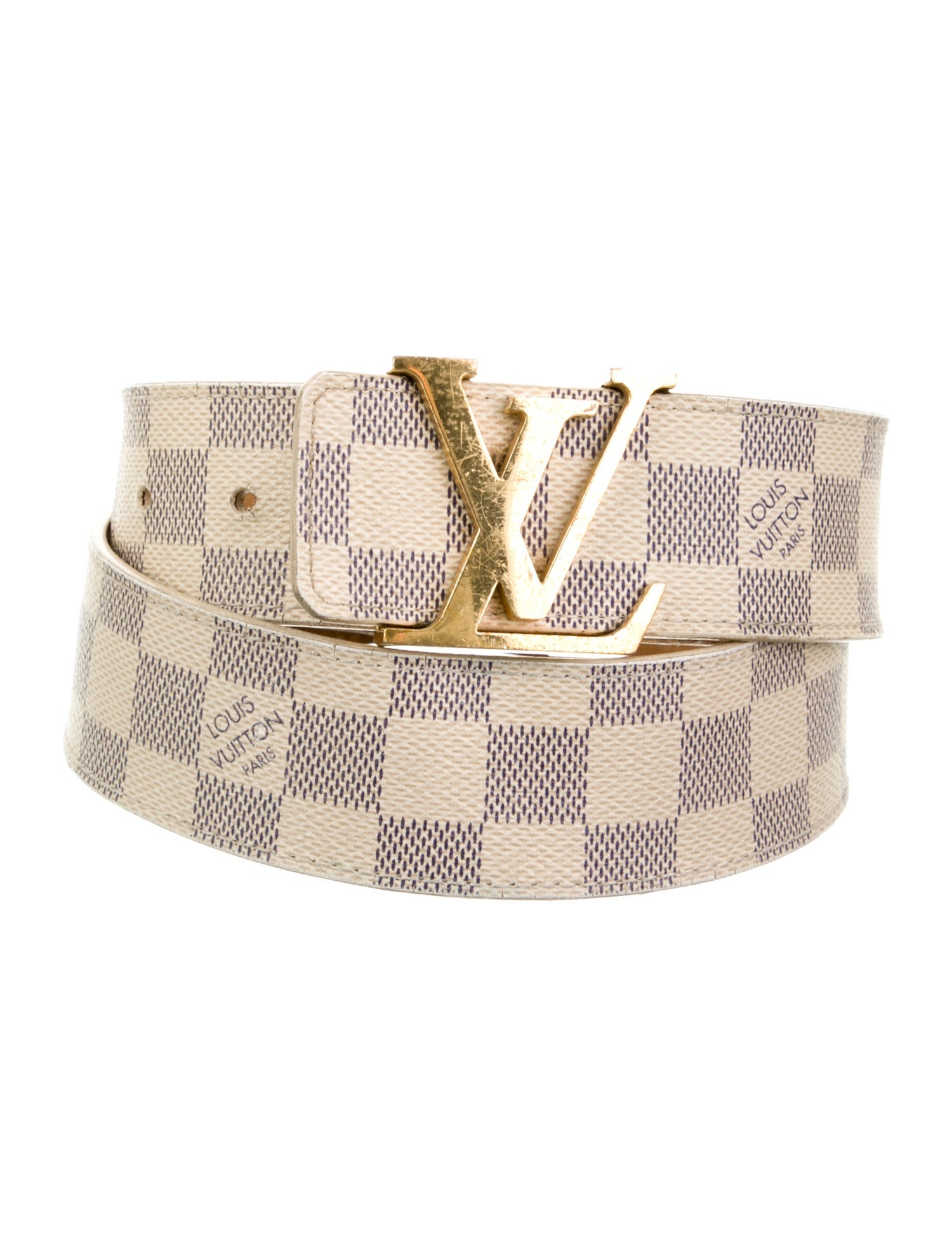 Louis Vuitton Damier Azur Pattern Coated Canvas Belt Kit